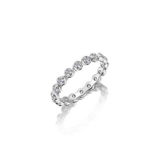 Odda75 Beyaz Altın Kaplama 925 Ayar Gümüş Hare Yüzük Beyaz