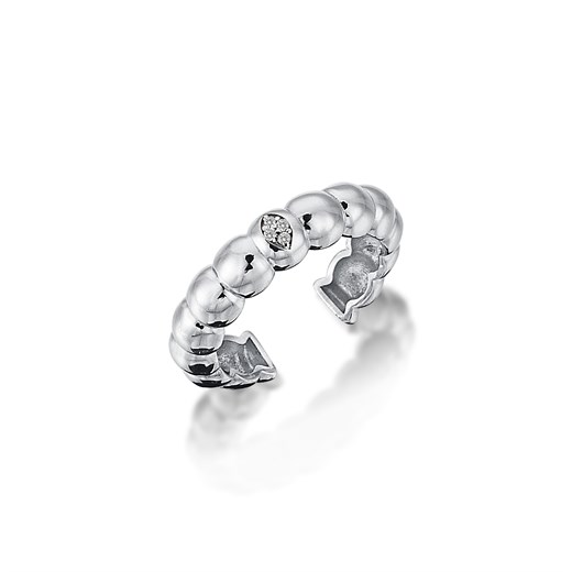 Odda75 Beyaz Altın Kaplama 925 Ayar Gümüş Füreya Yüzük