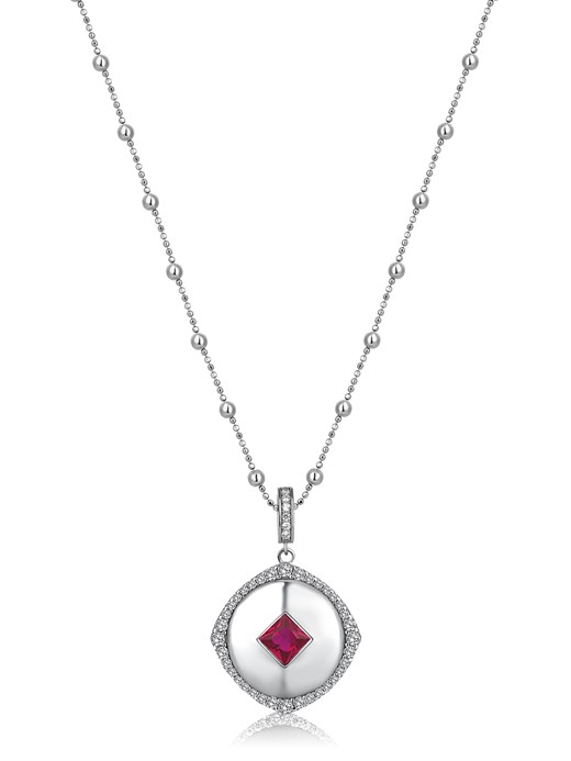 Odda75 Beyaz Altın Kaplama 925 Ayar Gümüş Sophia Kolye