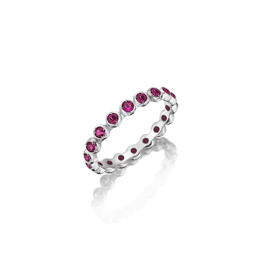 Odda75 Beyaz Altın Kaplama 925 Ayar Gümüş Hare Yüzük Pembe