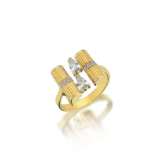 Odda75 Pare Ring in Sterling Silver with Gold Plated