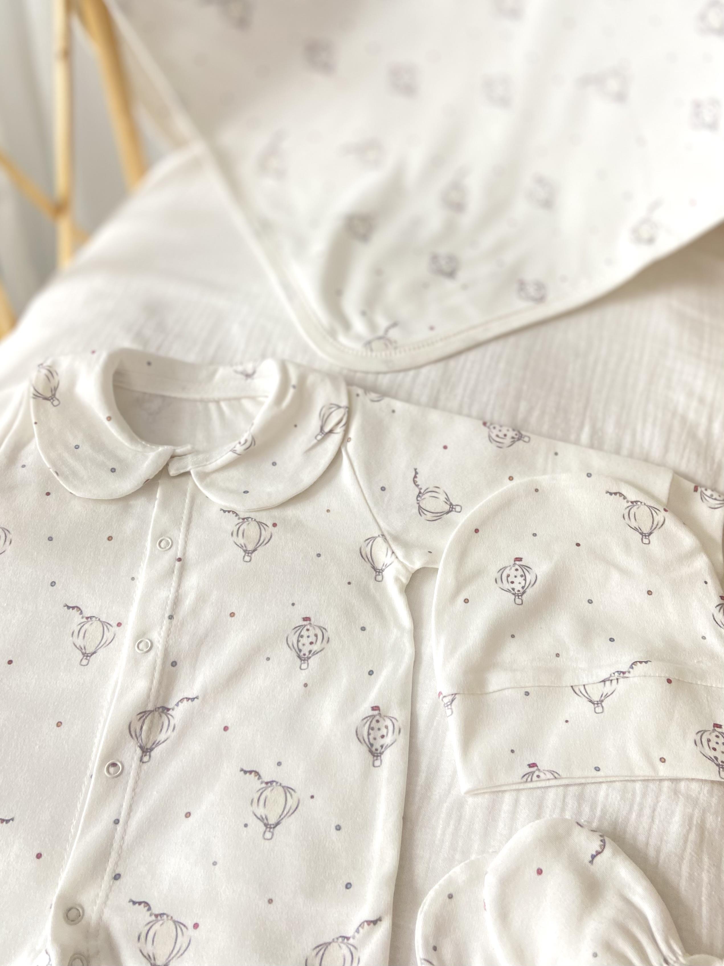 Balloons 4 Parça Hastane Çıkışı Seti %100 Pamuk