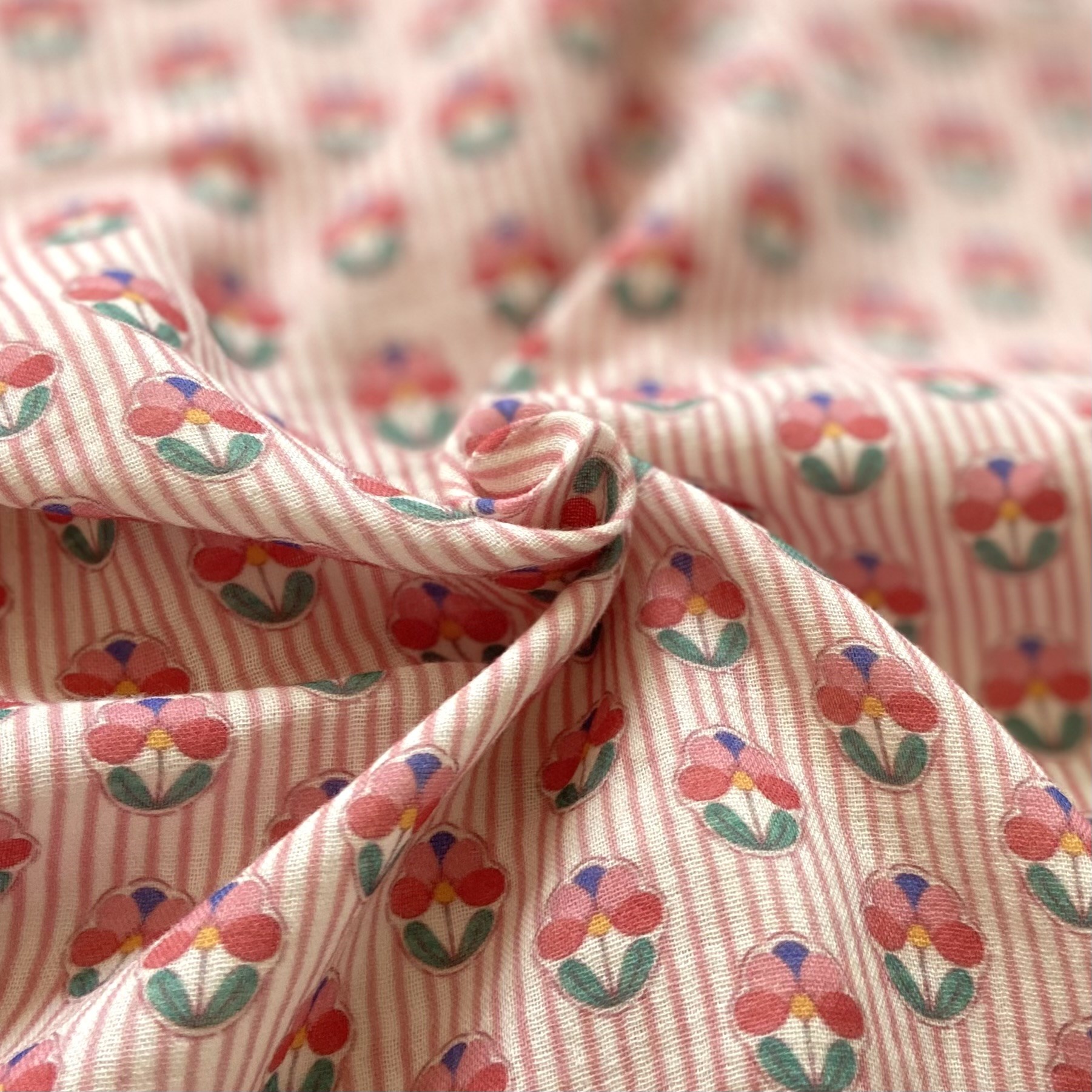 Bloom - Pink Müslin Kumaş