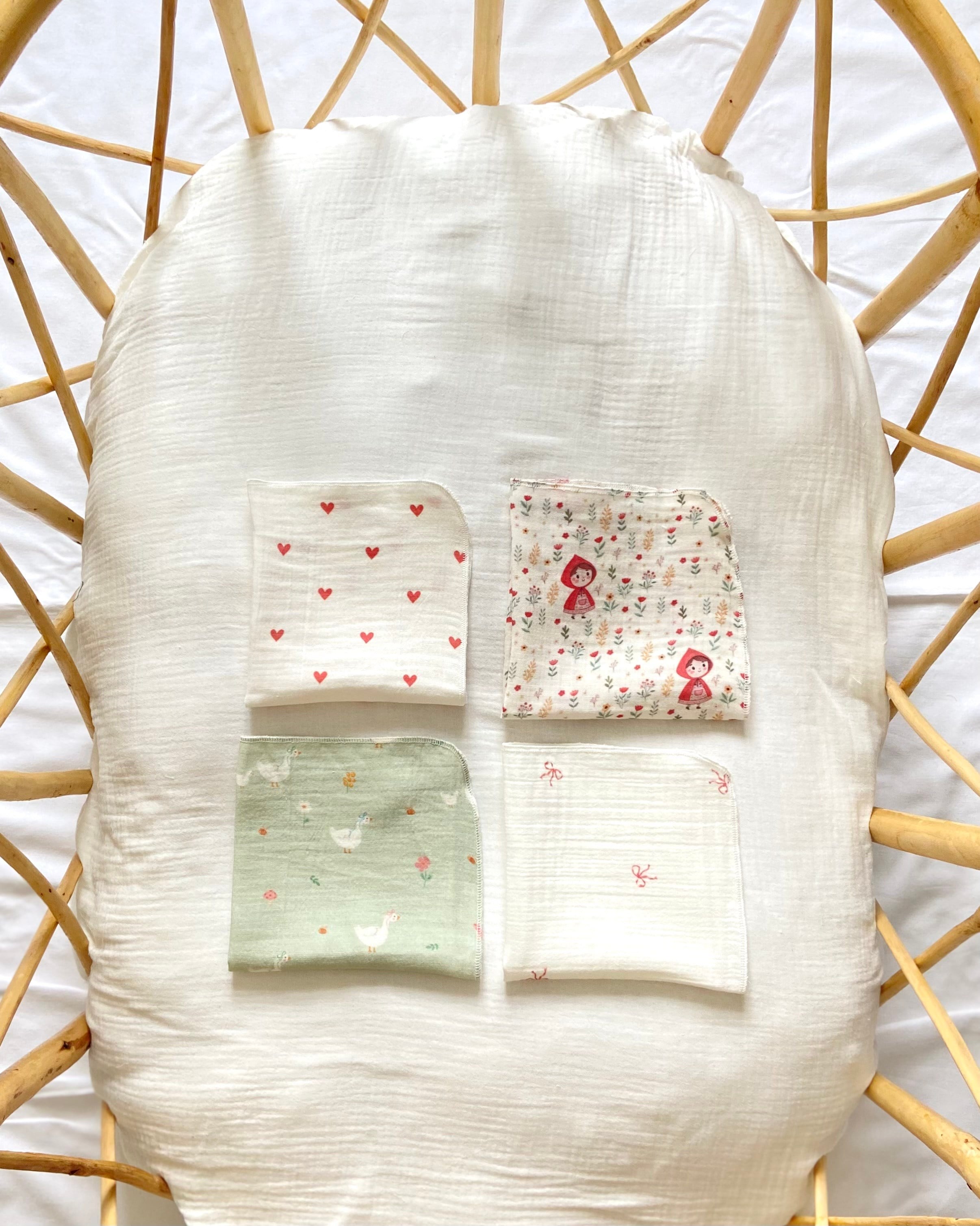 Müslin Mendil Seti (4'lü) - Kırmızı Başlıklı Kız