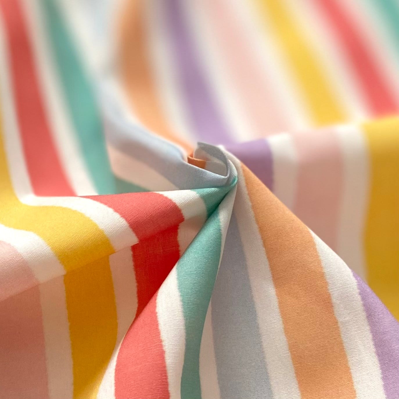 Retro Pastels - Stripes Poplin Kumaş