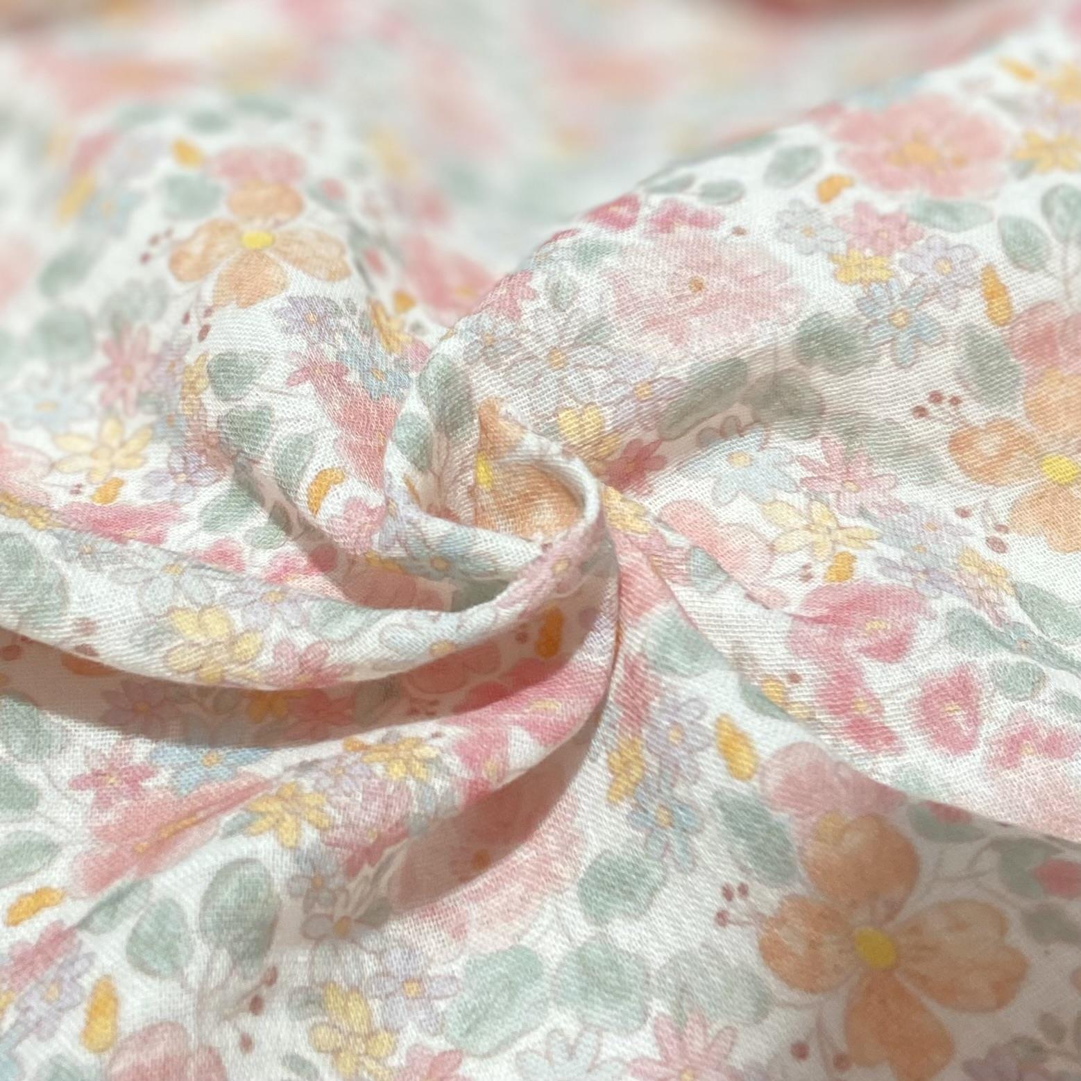 Soft Floral Müslin Kumaş