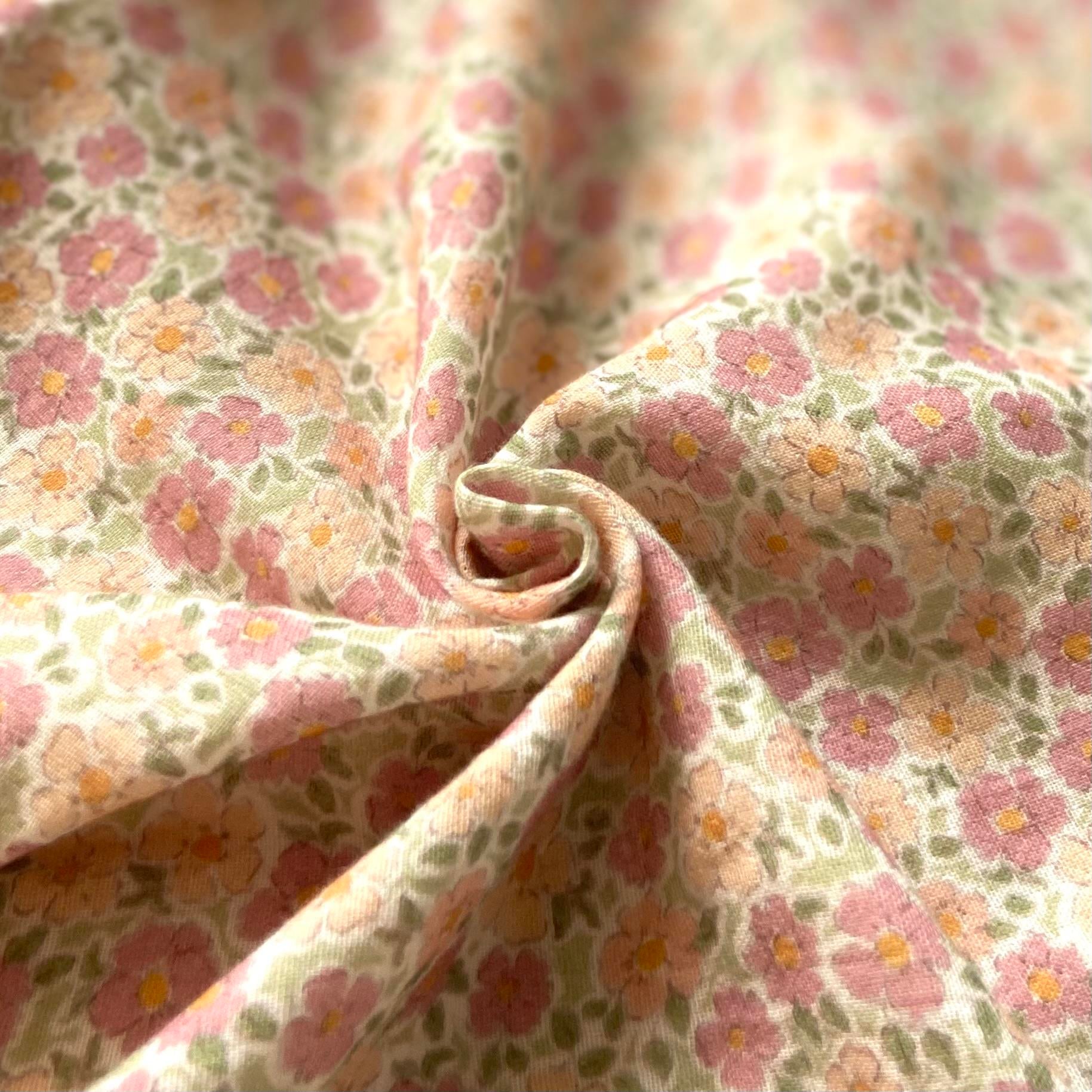 Vintage Bloom - Green Müslin Kumaş