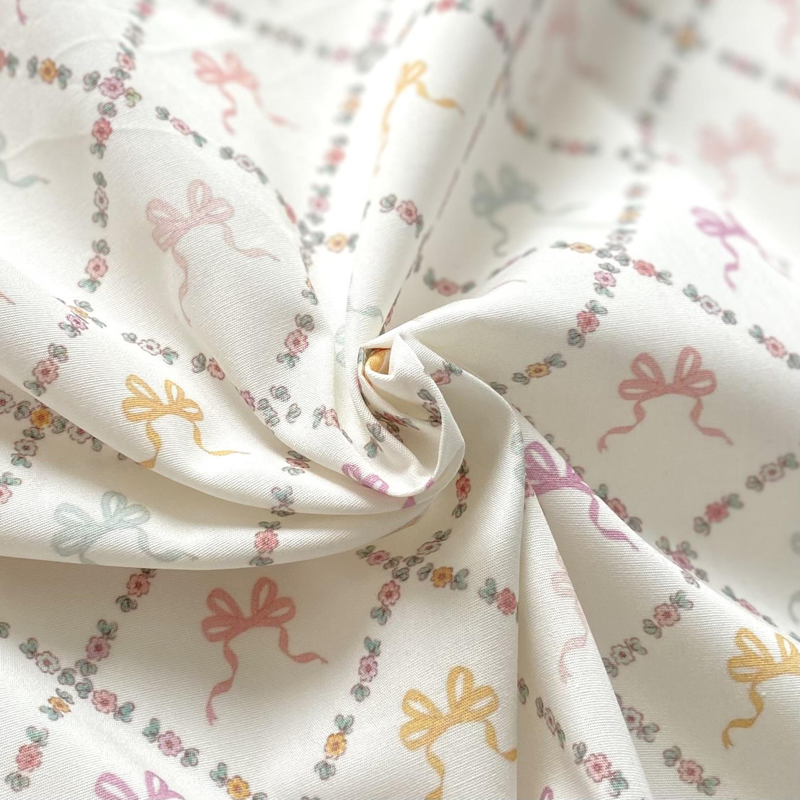 Zezig Colorful Bows Poplin Kumaş