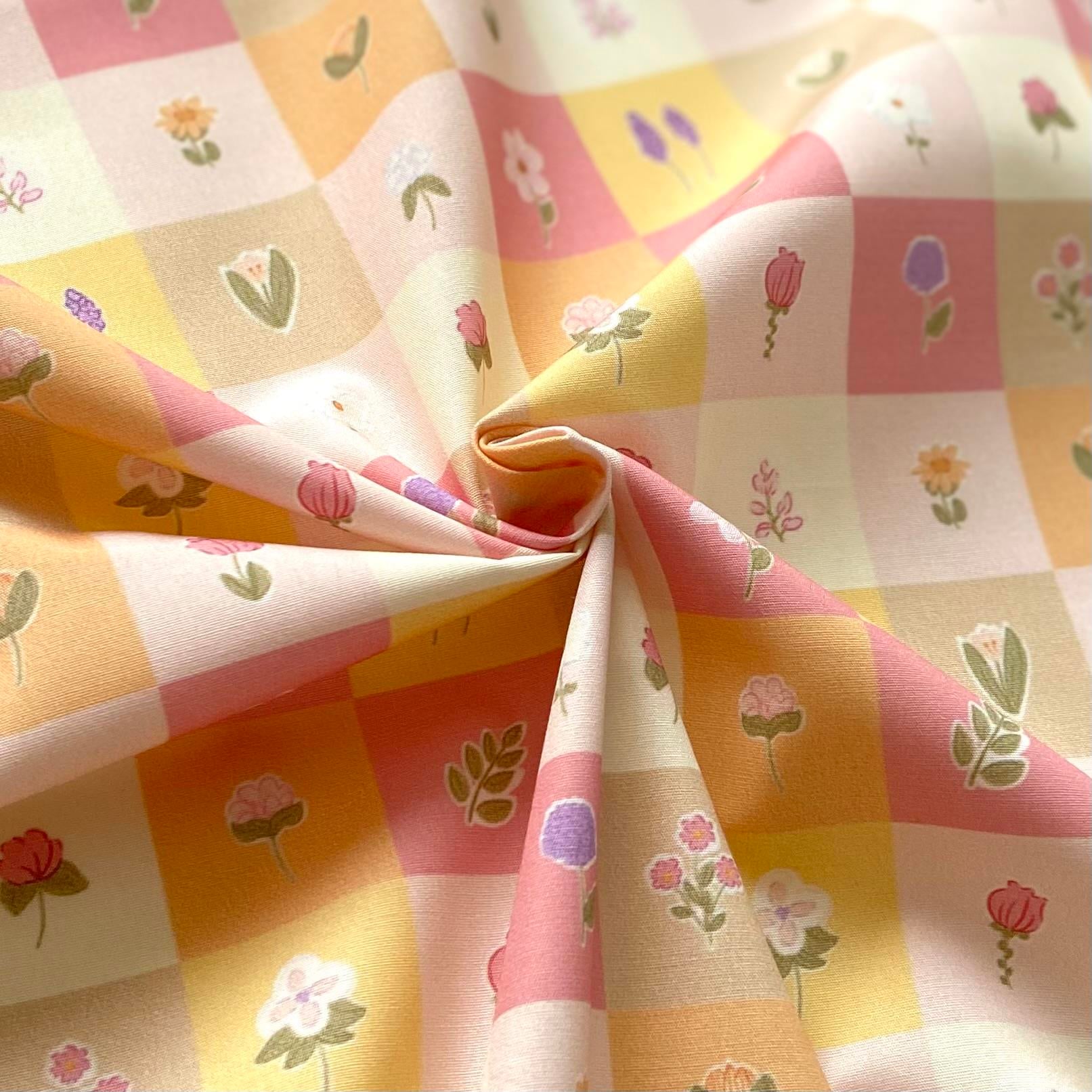 Zezig Flower Cards Poplin Kumaş