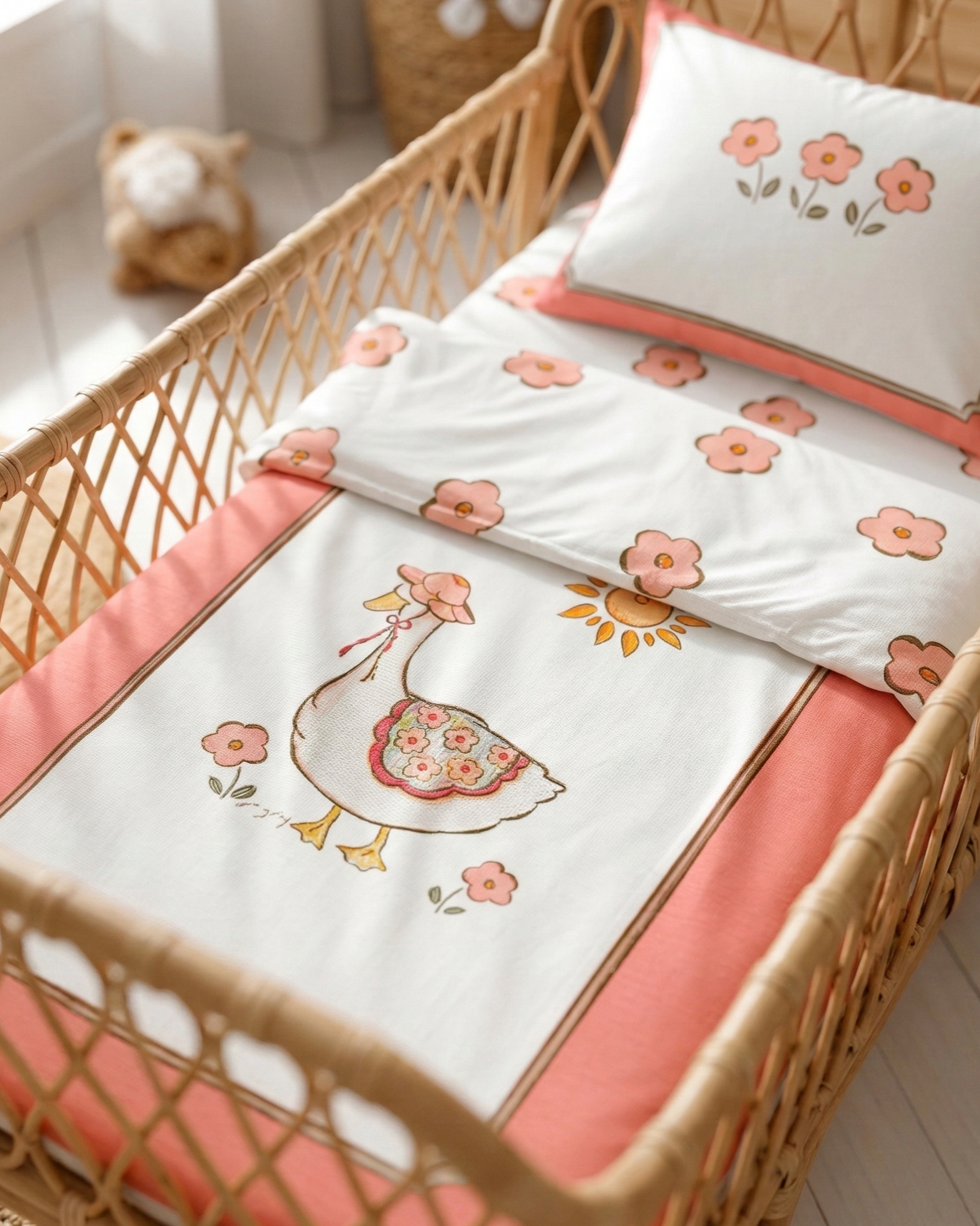 Zezig Premium Seri - Kaz Hanım Bebek Nevresim Takımı