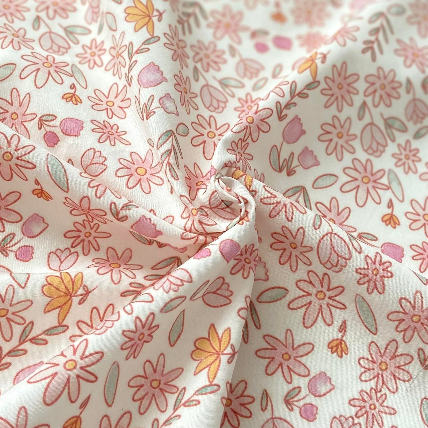 Zezig Pretty Flowers Poplin Kumaş