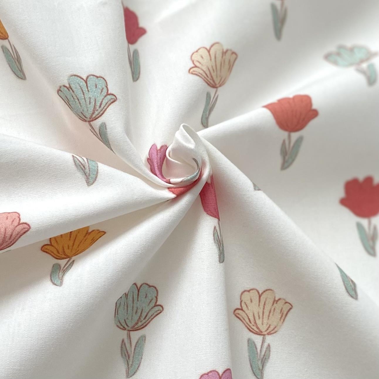 Zezig Small Flowers Poplin Kumaş