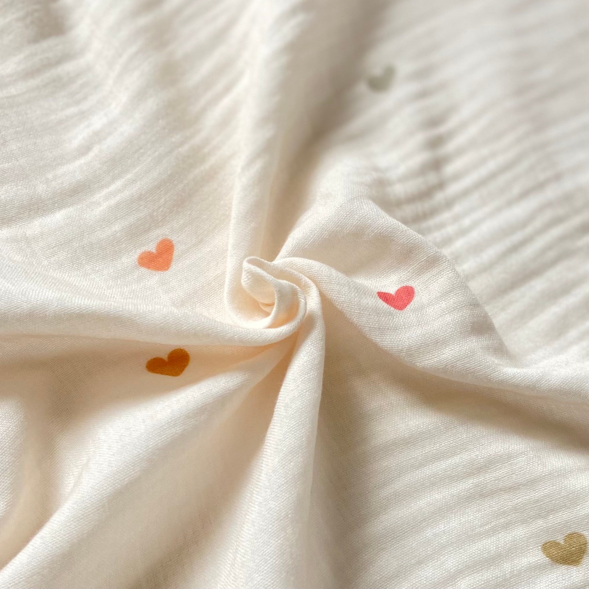 Basics - Heart Müslin Kumaş
