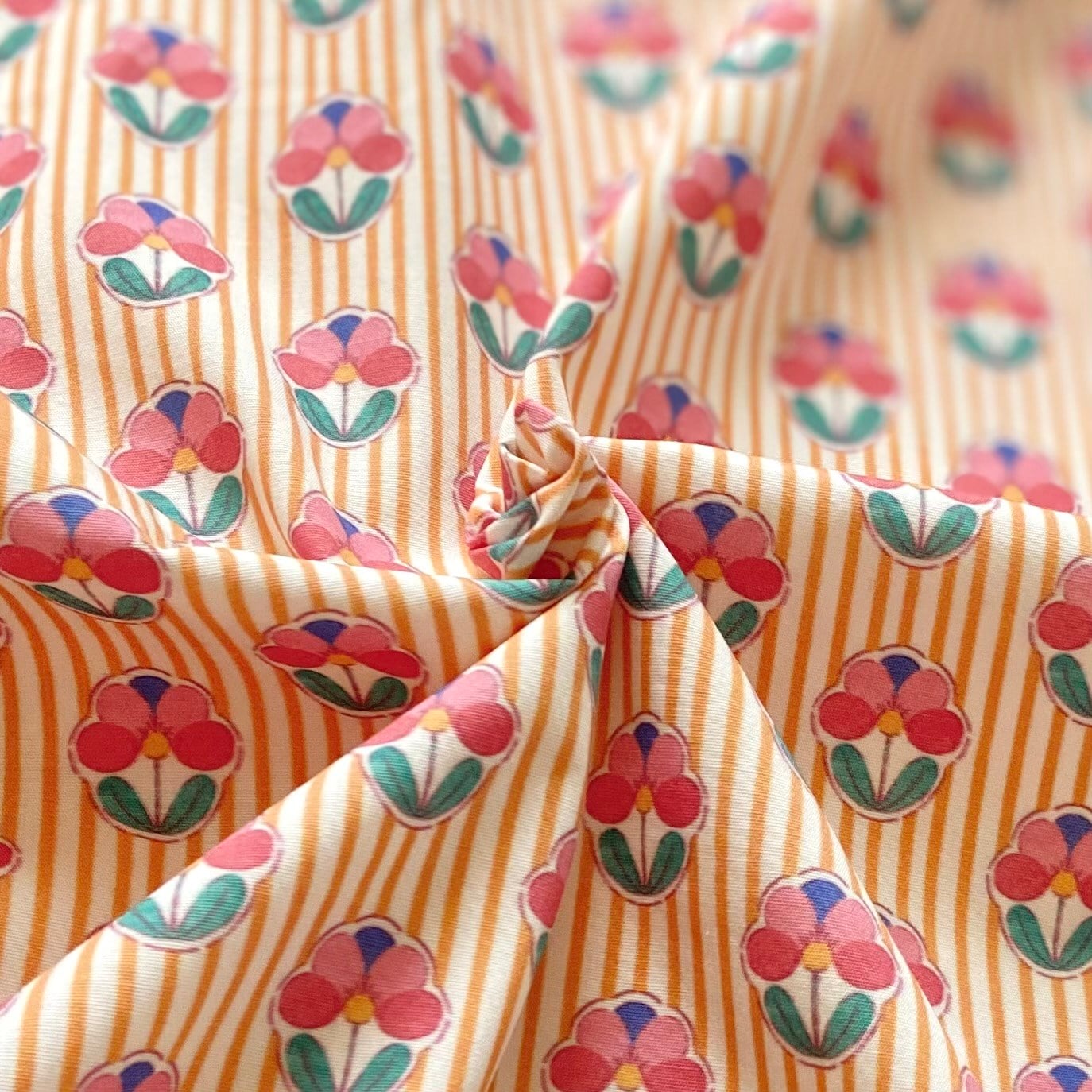 Bloom - Yellow Poplin Kumaş