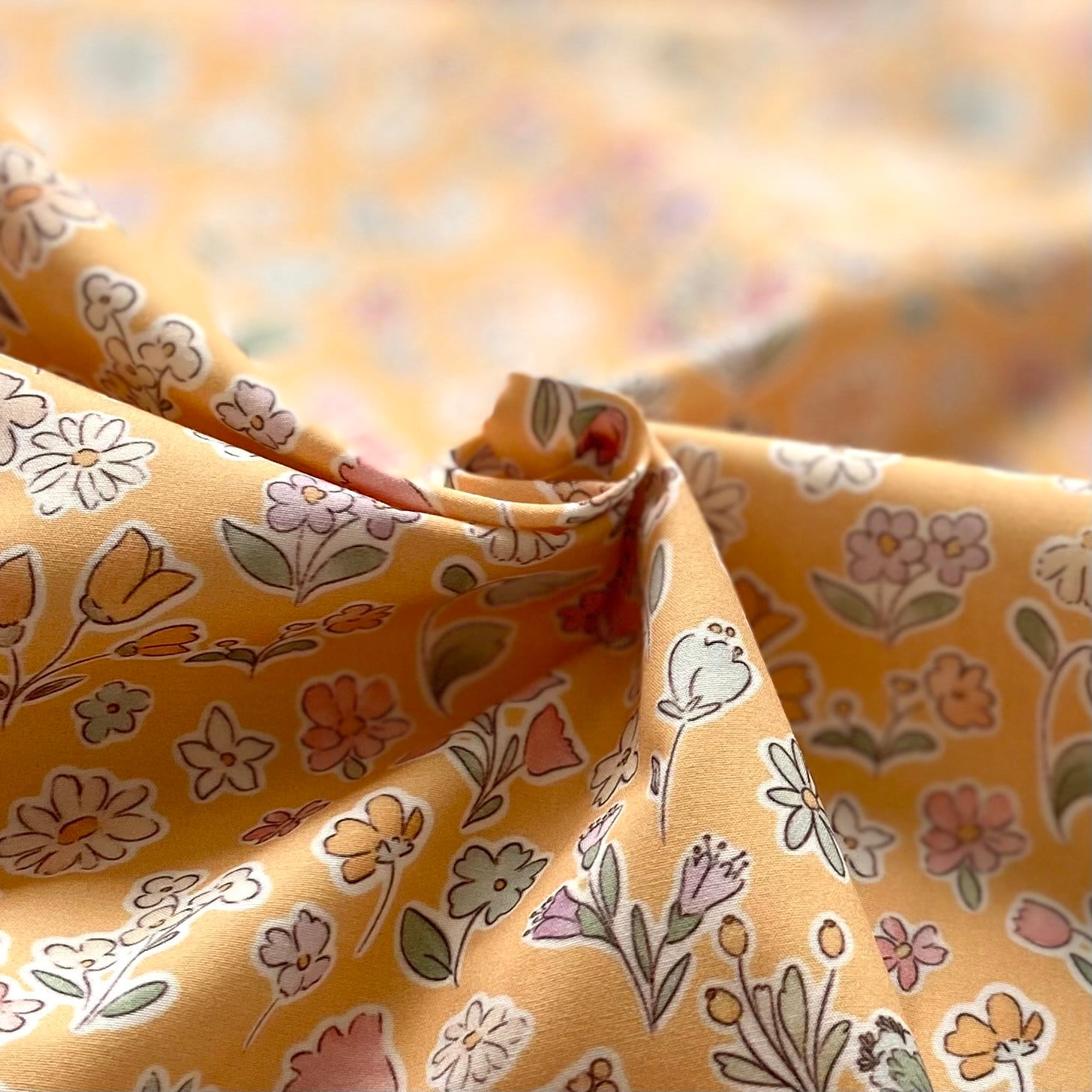 Botanica - Yellow Poplin Kumaş