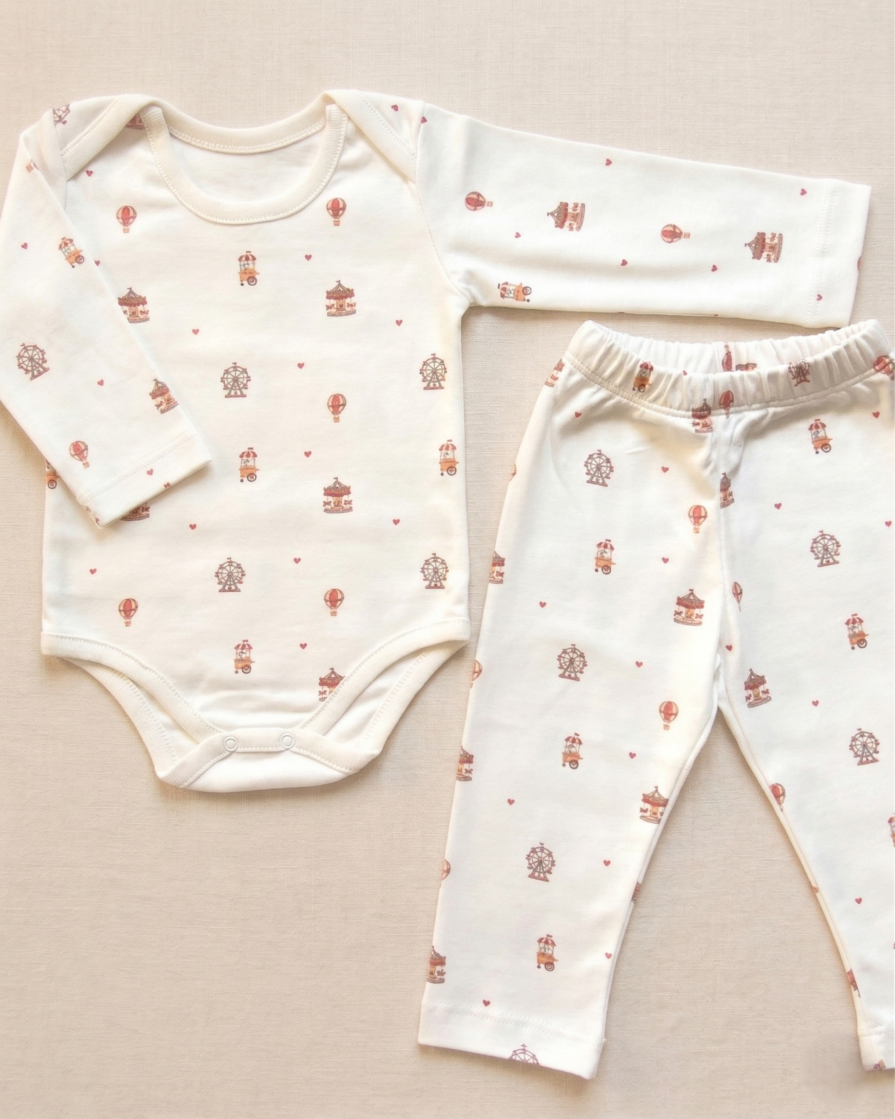 Carnival %100 Pamuk Organik Baskı Body Pantolon Takım