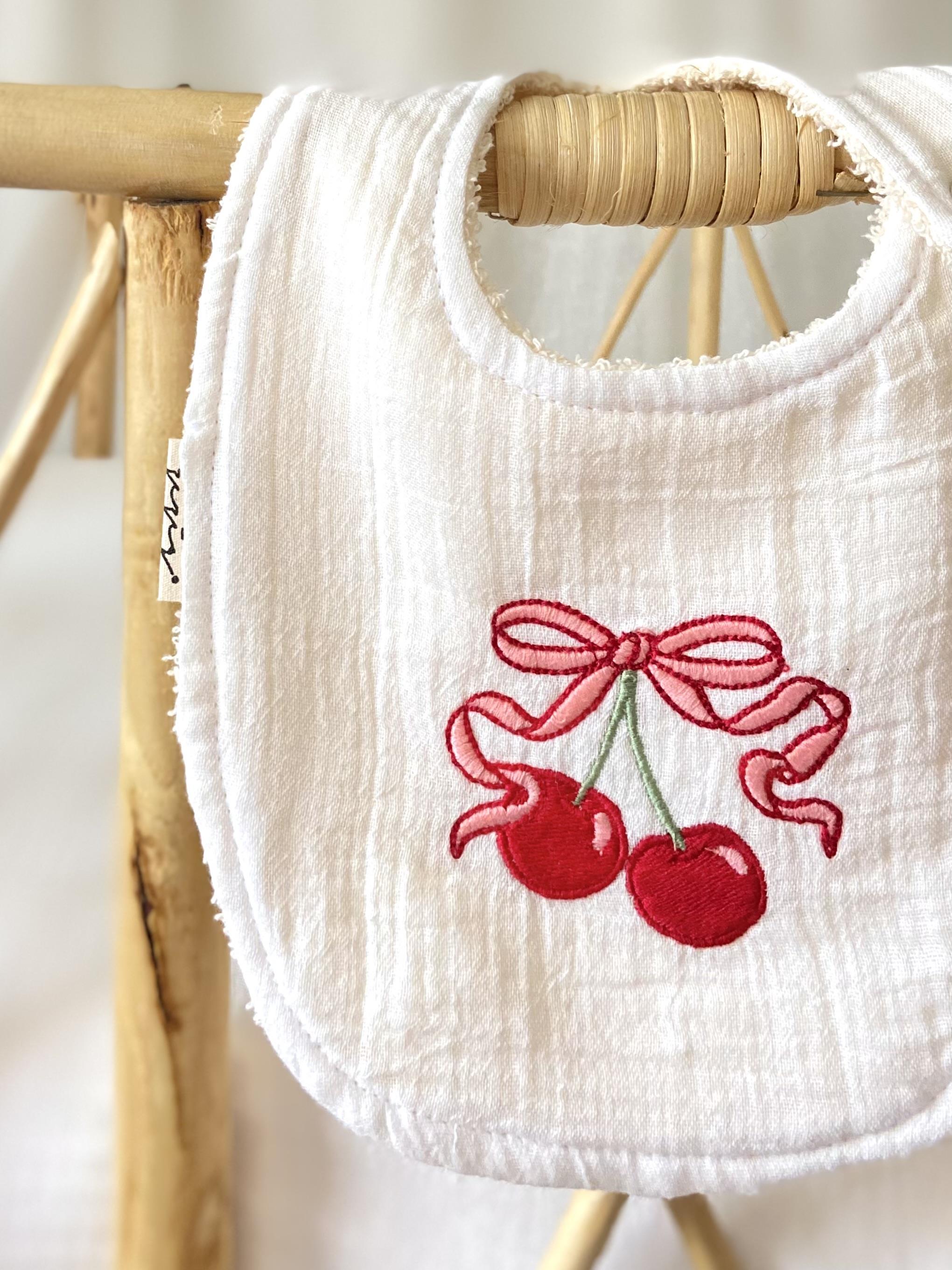 Cherry Embroidered Apron