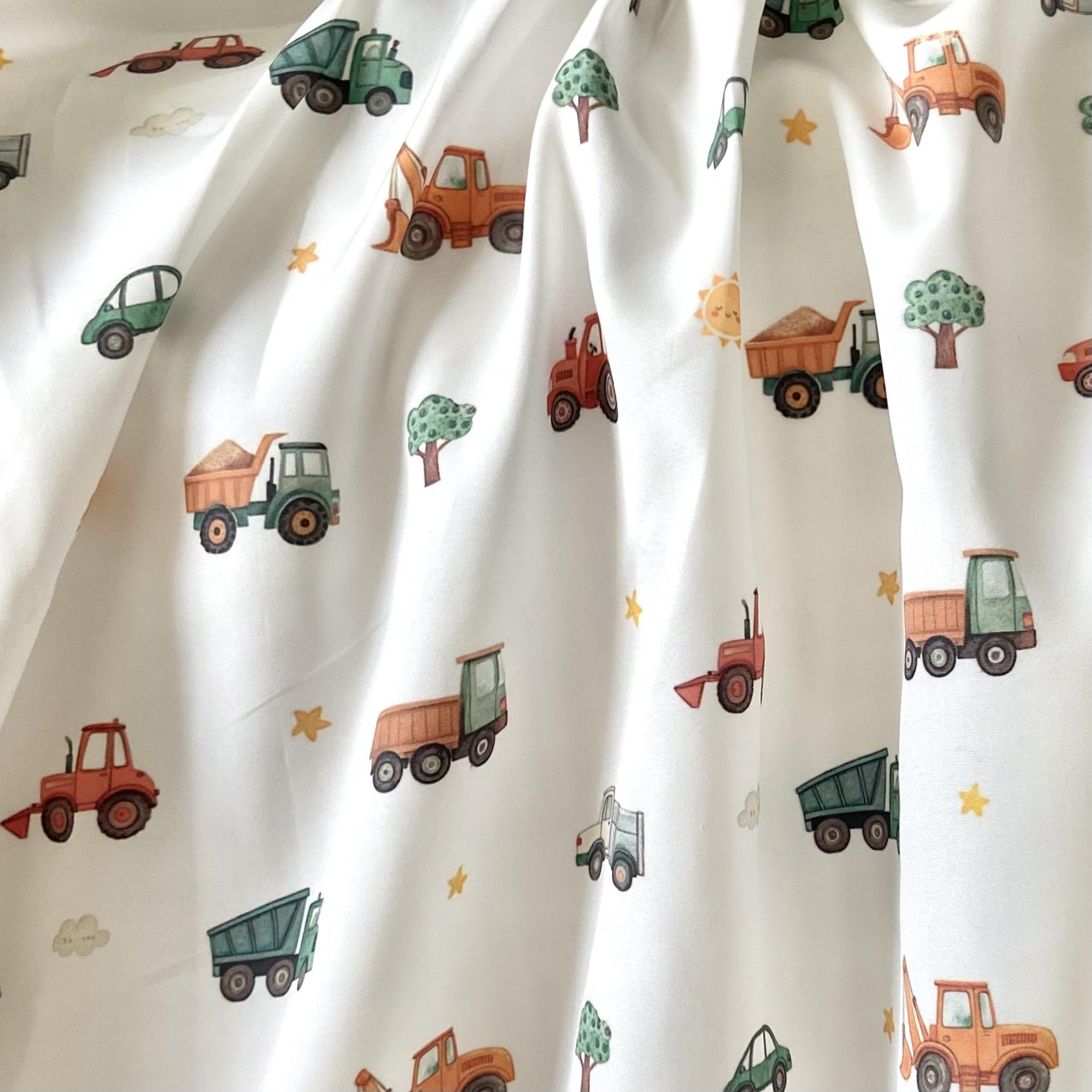 Cute Vehicles Poplin Kumaş