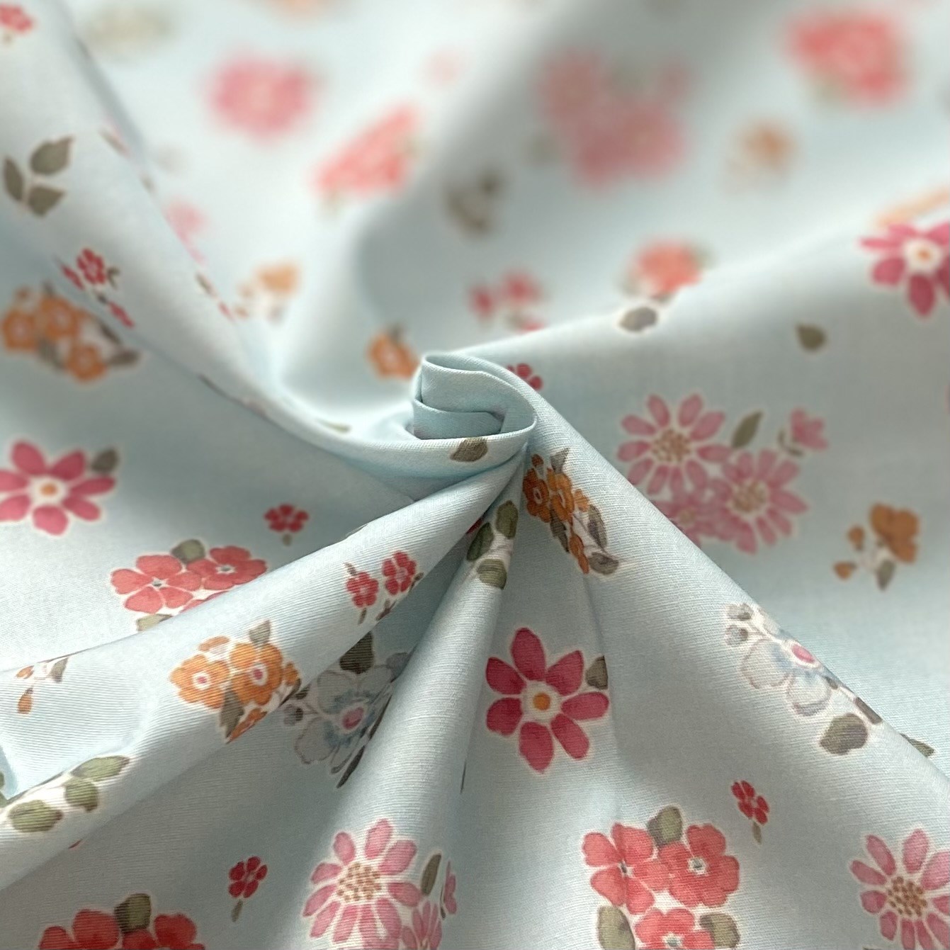 Fiona - Blue Poplin Kumaş