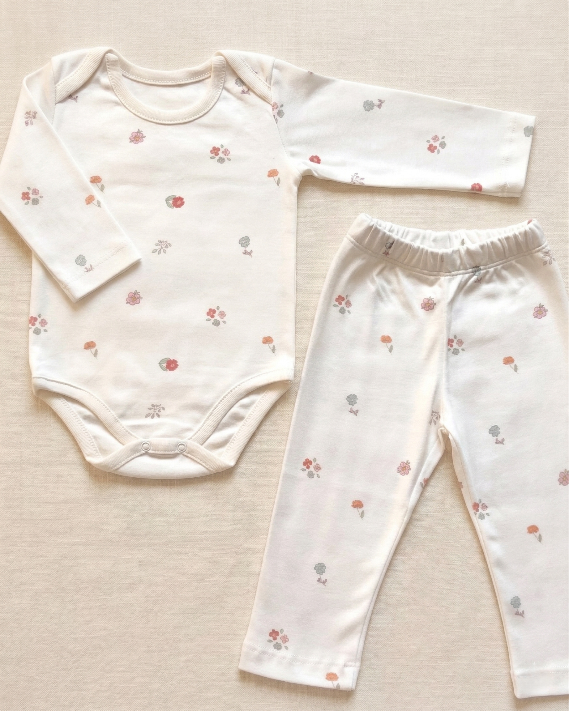 Floria %100 Pamuk Organik Baskı Body Pantolon Takım