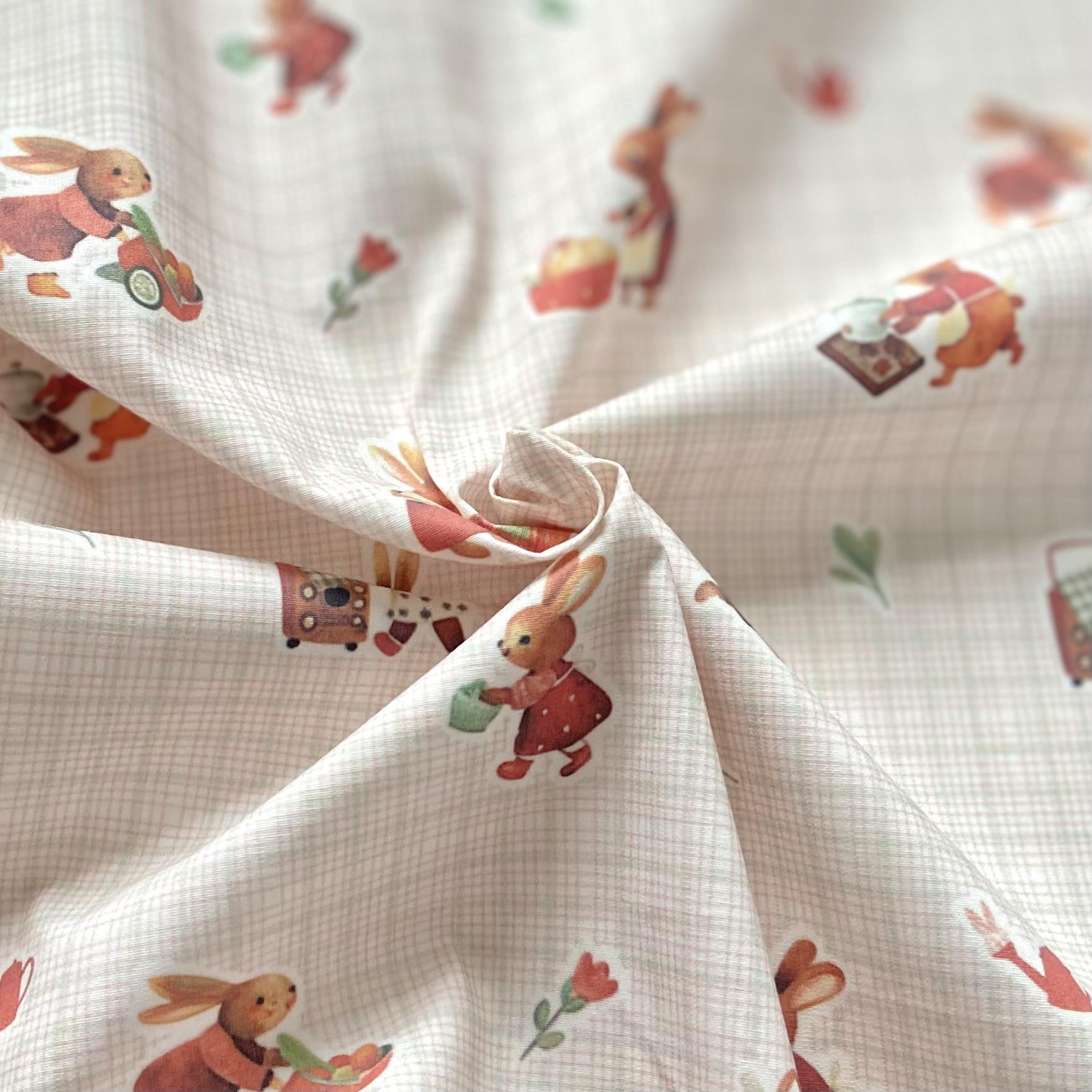 Lovely Rabbits Poplin Kumaş