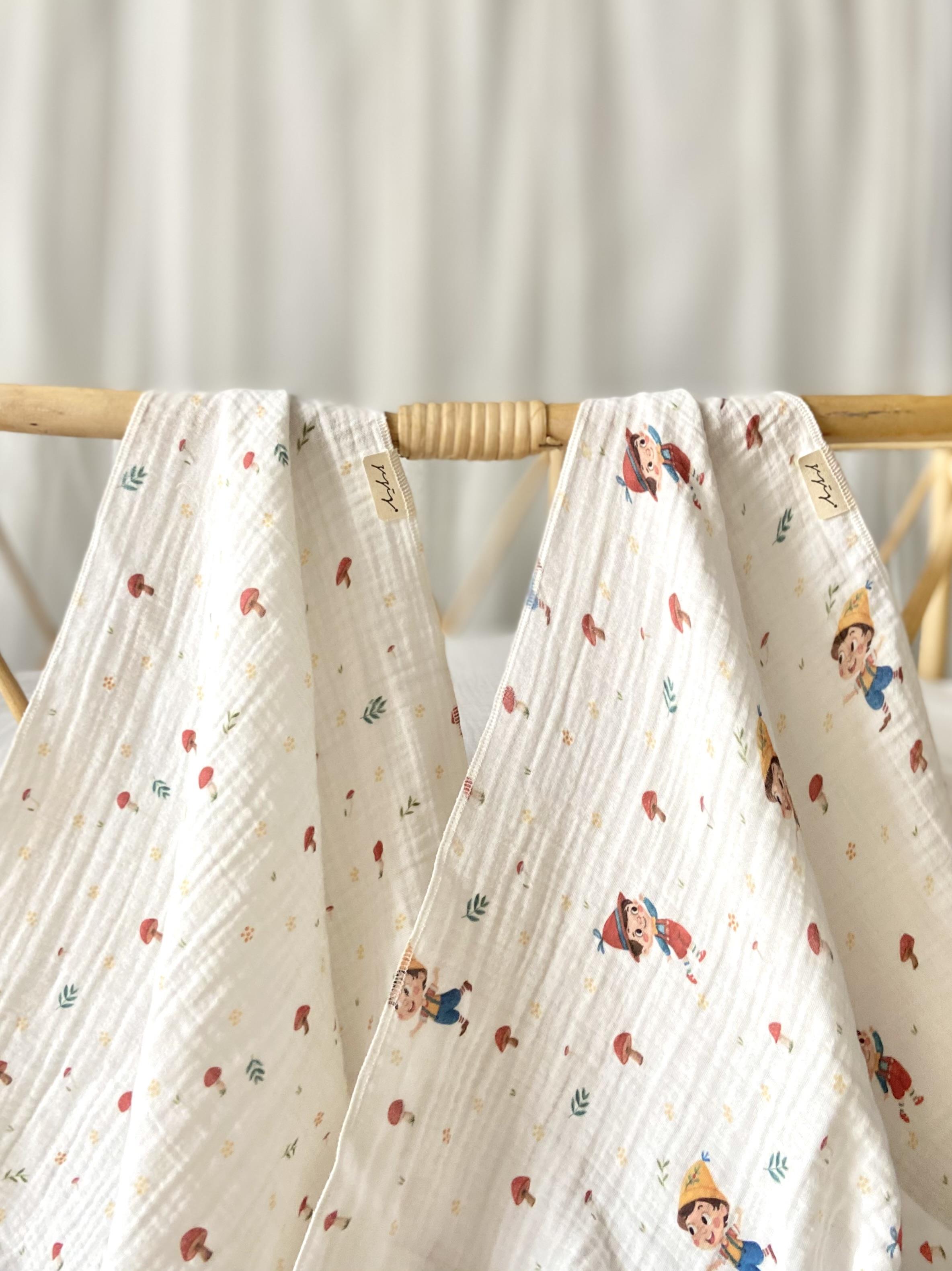 Hello Baby Series 2-Piece Muslin Blanket Set - Pinocchio 85x85