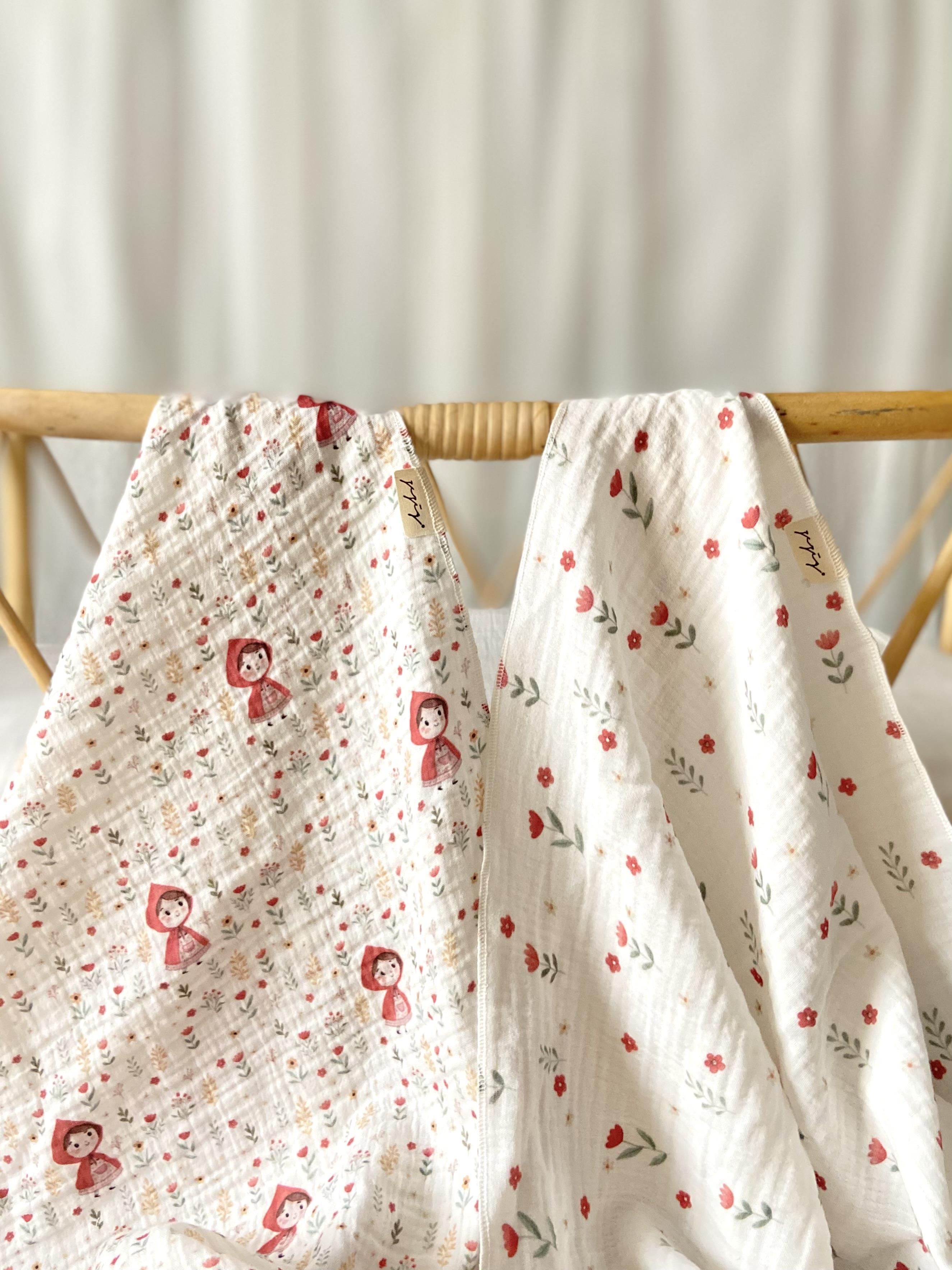 Hello Baby Series 2-Piece Muslin Blanket Set - Little Red Riding Hood 85x85
