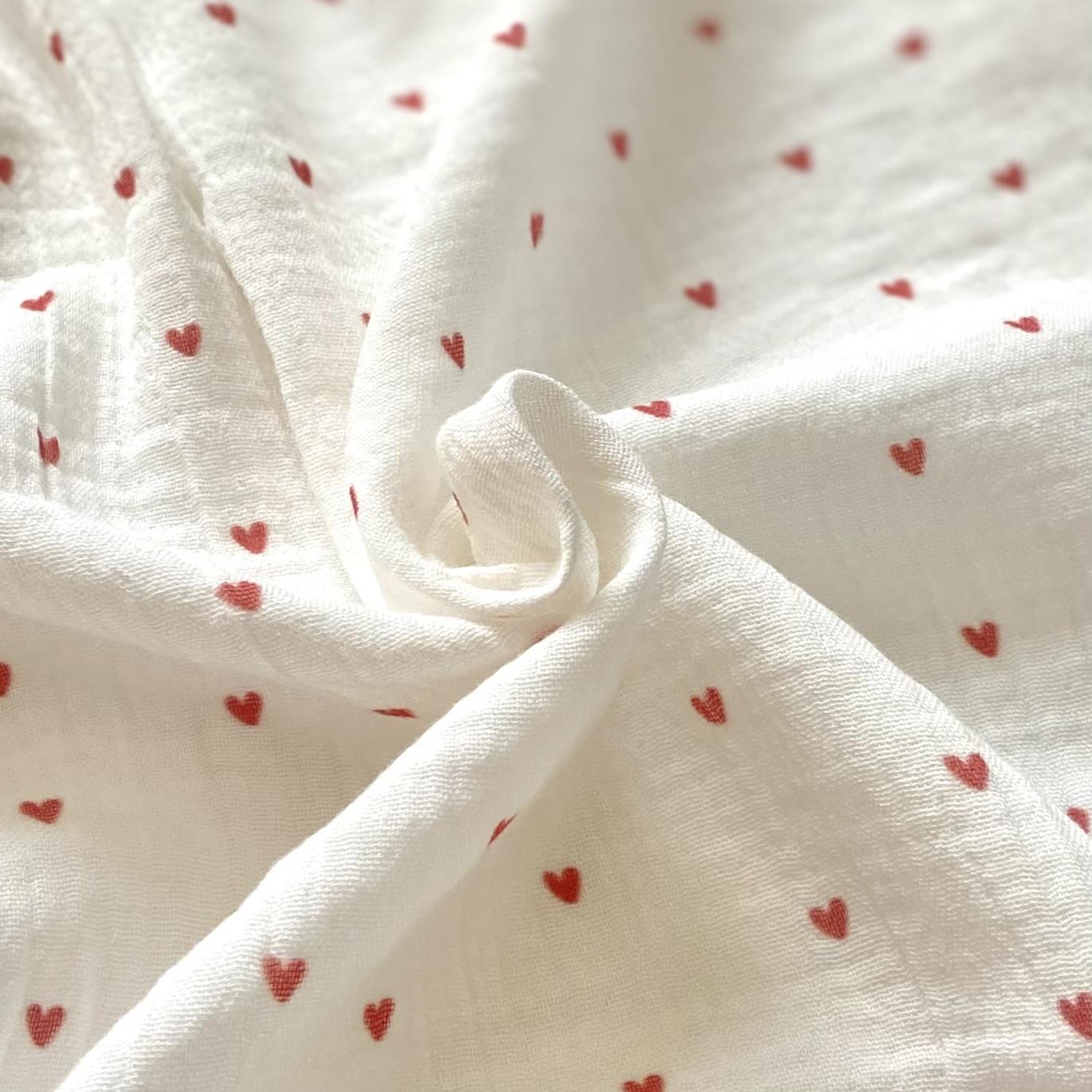 Tiny Heart Muslin Fabric