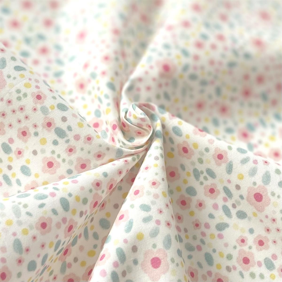 Zezig Pink Daisy Poplin Fabric
