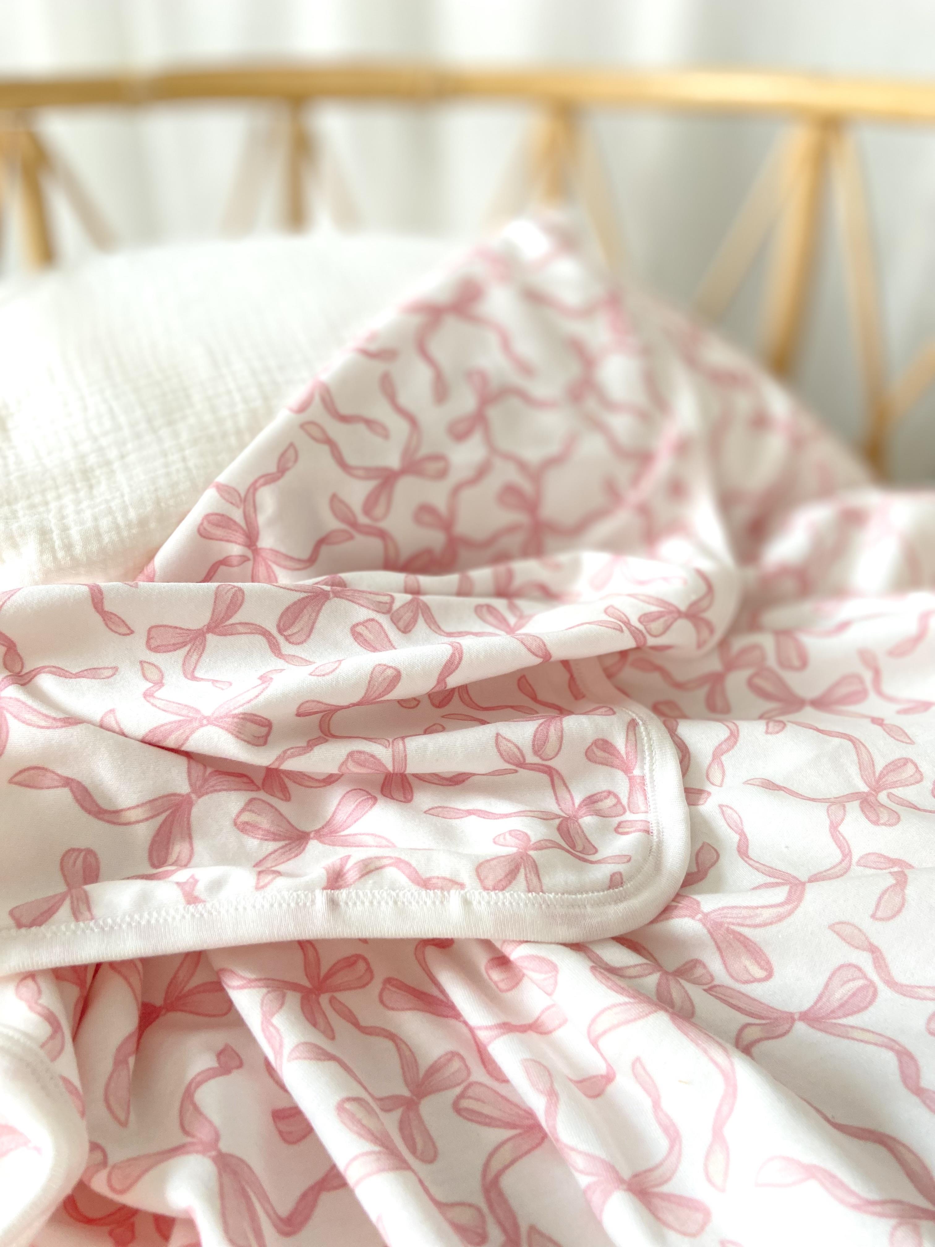 Zezig Pink Ribbon Combed Cotton Blanket