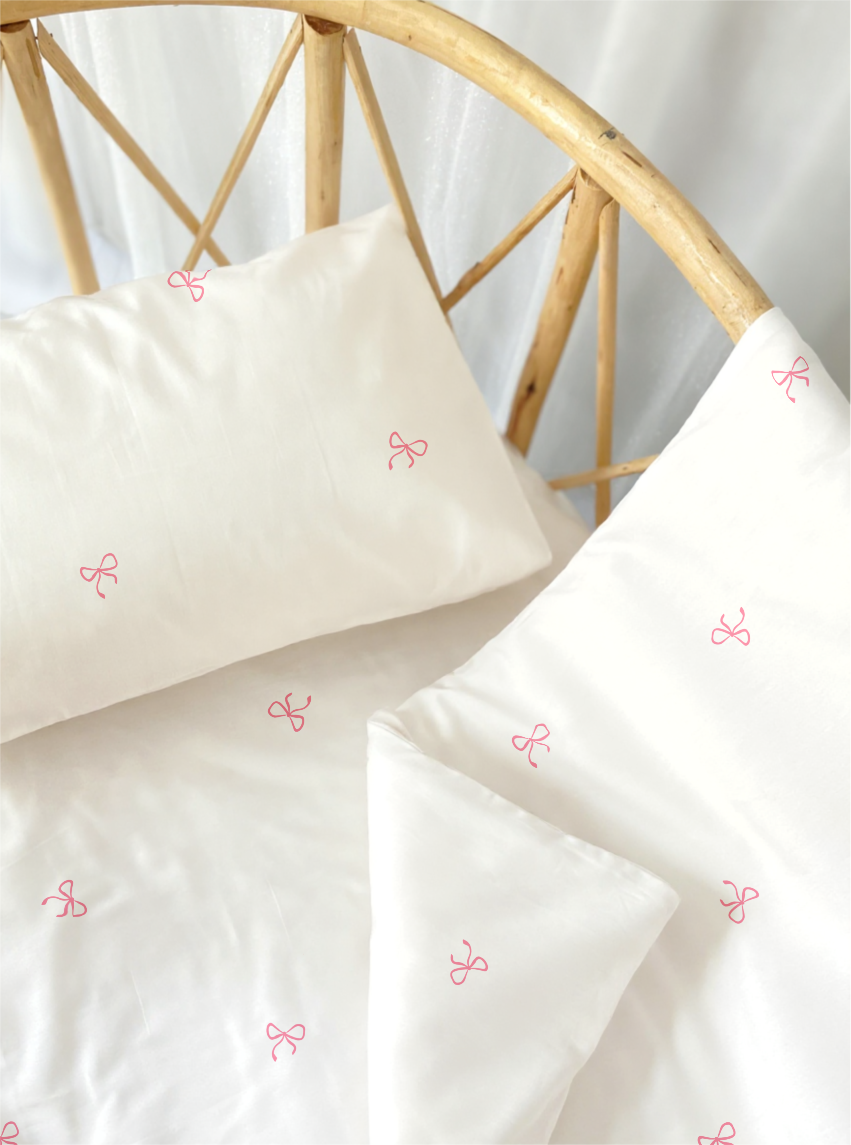 Pink Bows Baby Bedding Set