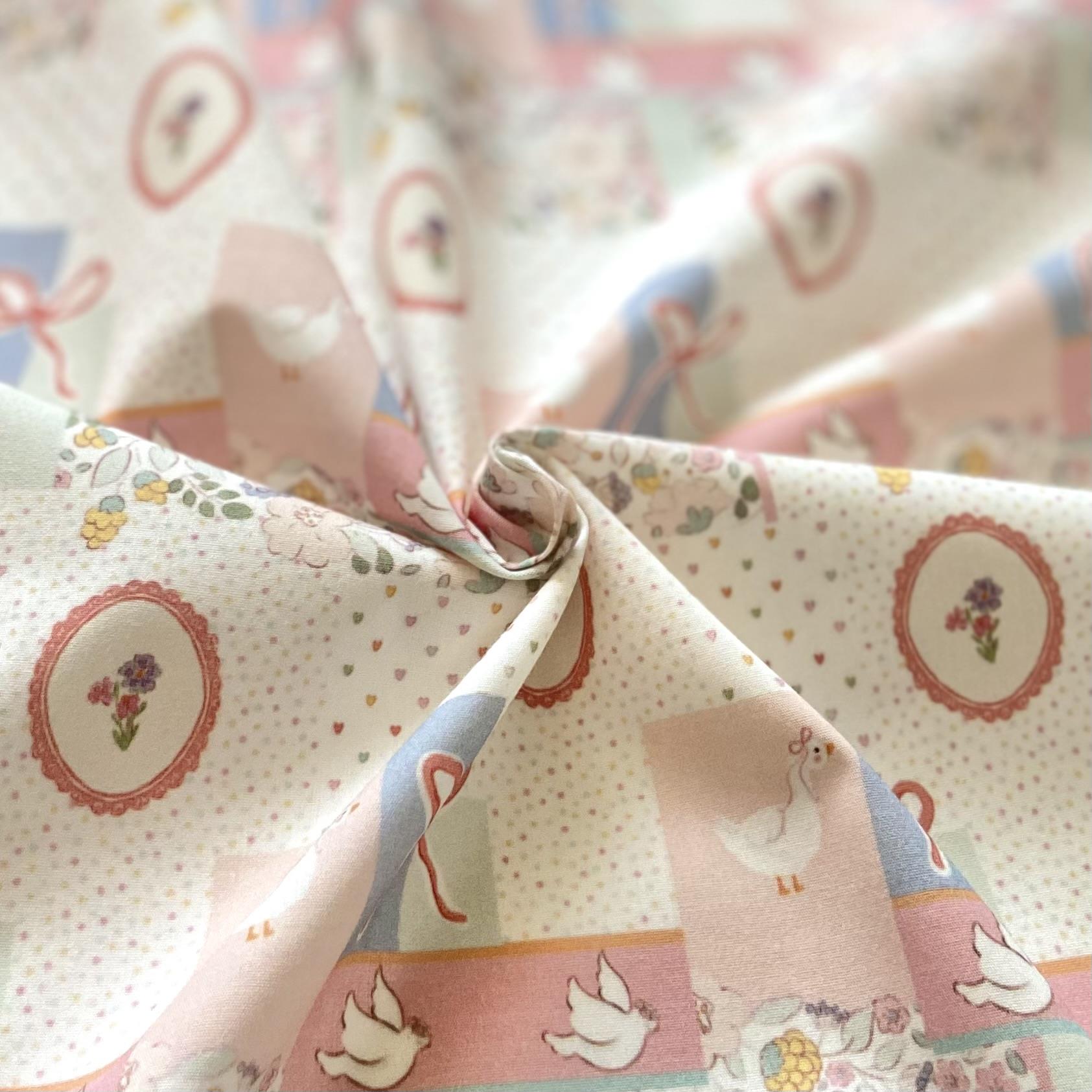 Pinky Patch Poplin Fabric