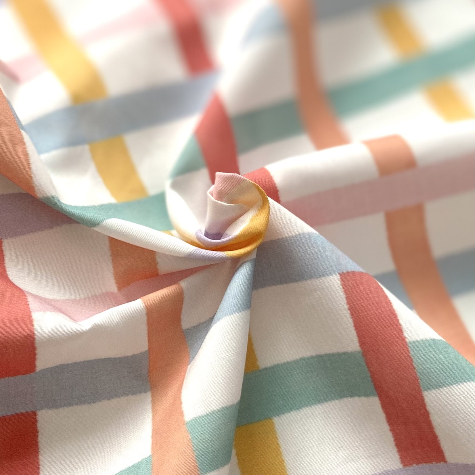 Retro Pastels - Rectangles Poplin Kumaş