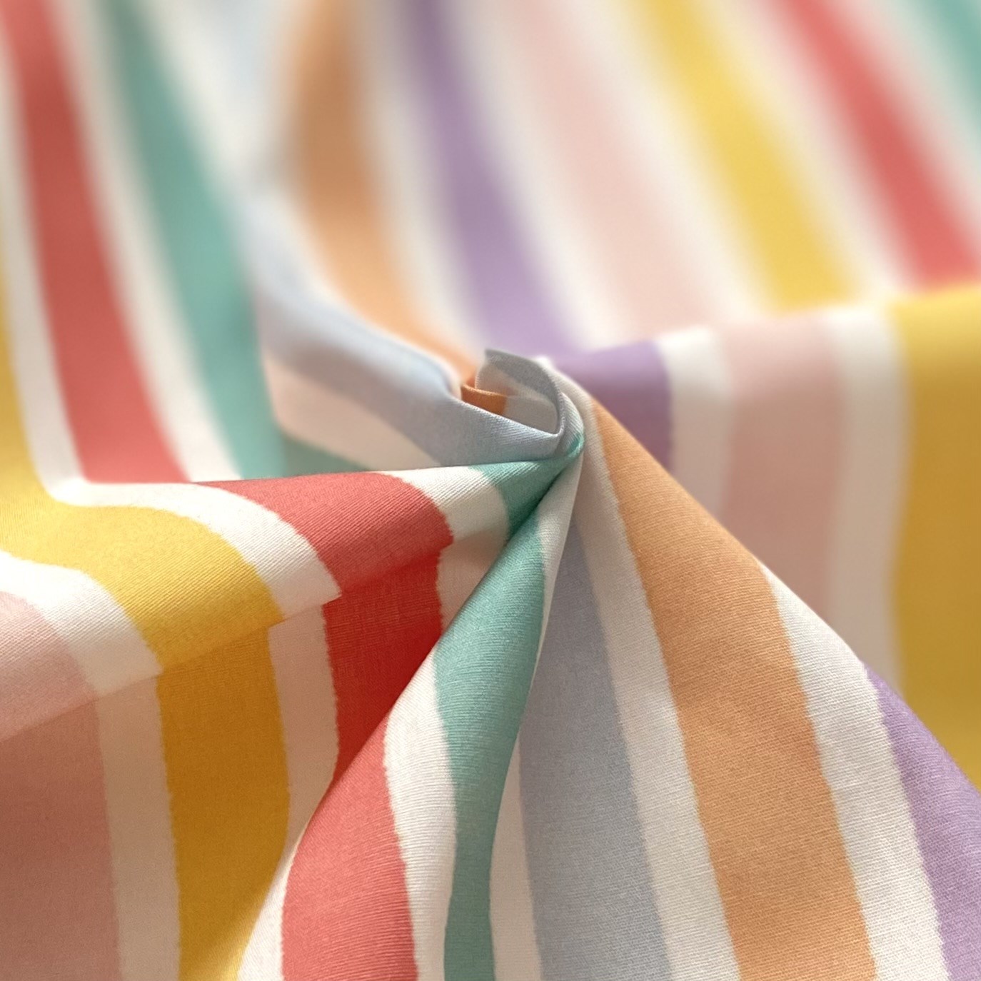 Retro Pastels - Stripes Poplin Kumaş