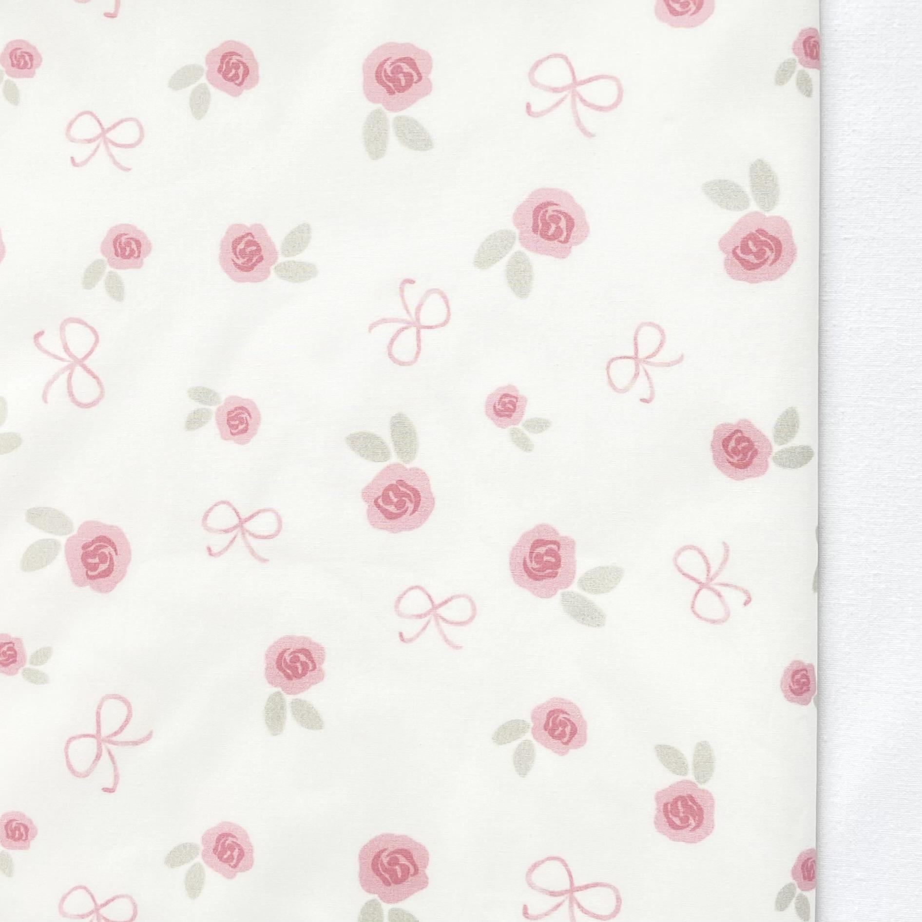 Soft Seri | Bows and Roses Poplin Kumaş