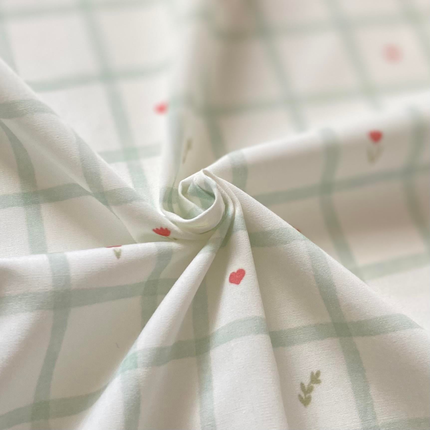 Solera - Blue Squares Poplin Kumaş