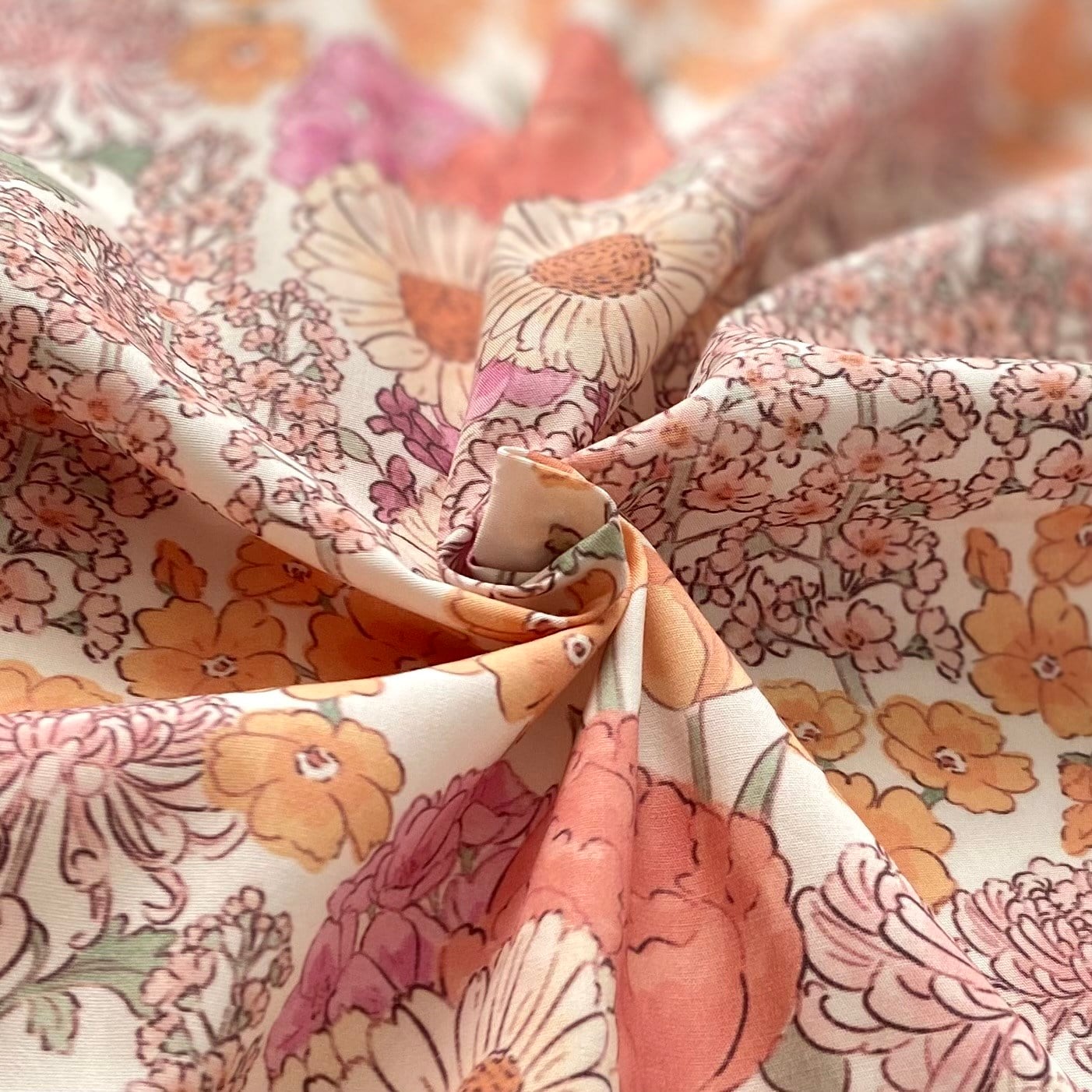 Sunset Blossom Poplin Kumaş