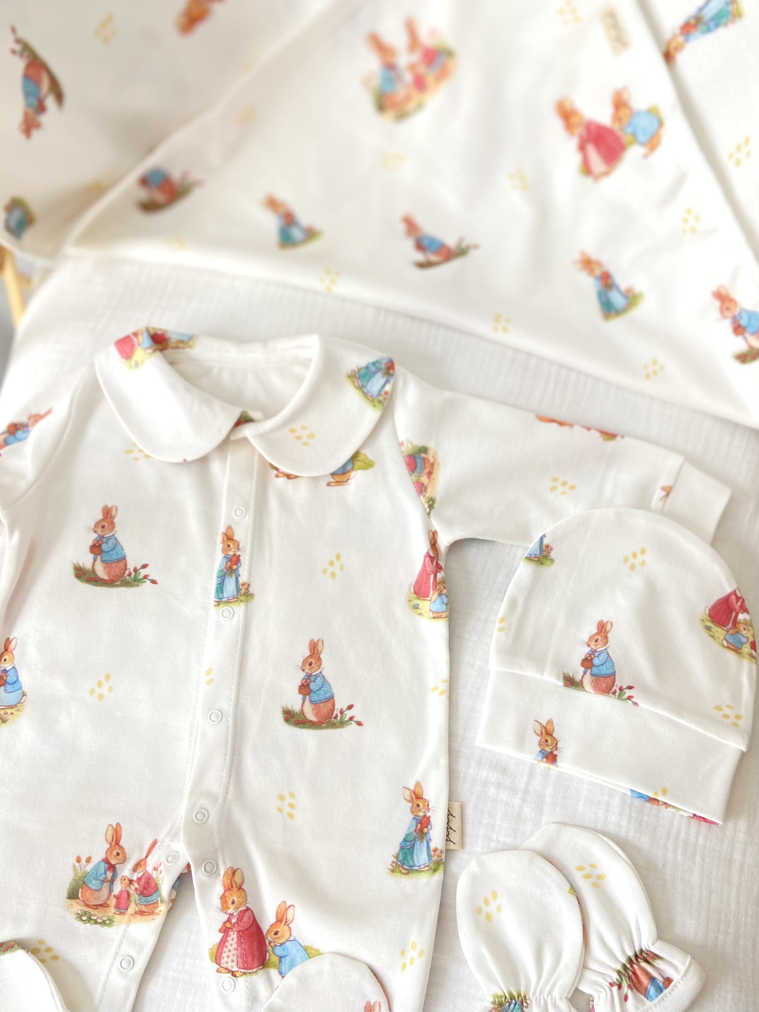 Rabbit Family 4 Piece Hospital Set 100% Cotton