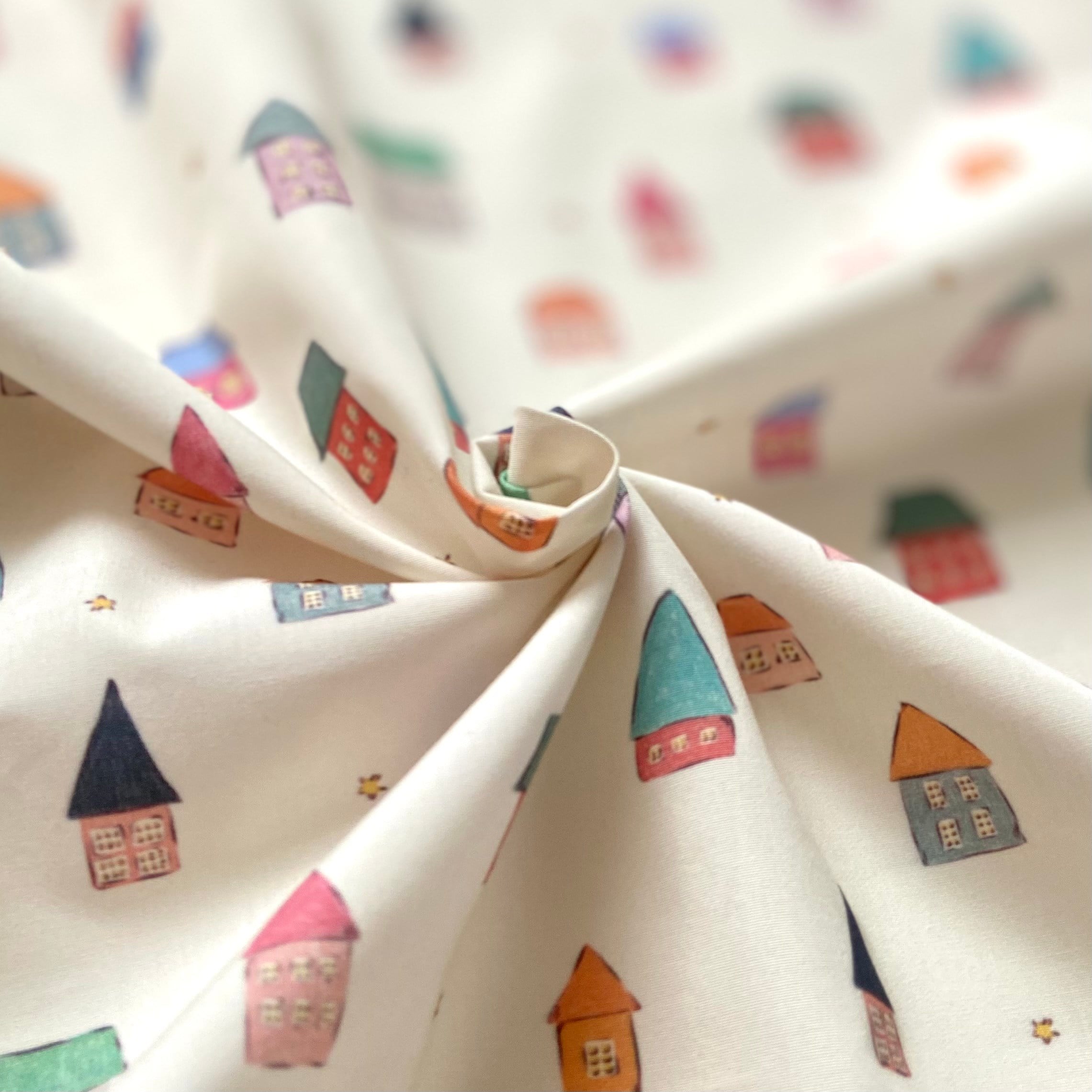 Tiny Houses Poplin Kumaş