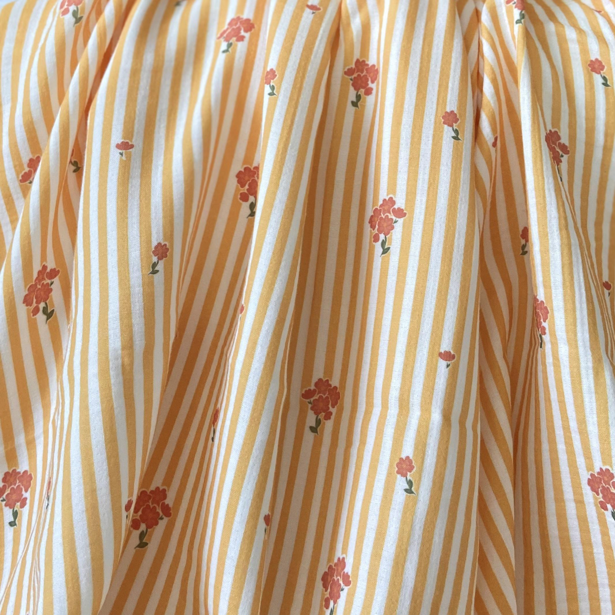 Yellow Stripes Müslin Kumaş