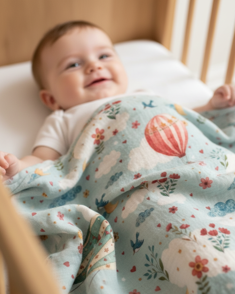 Zezig Blue Dreams Muslin Blanket
