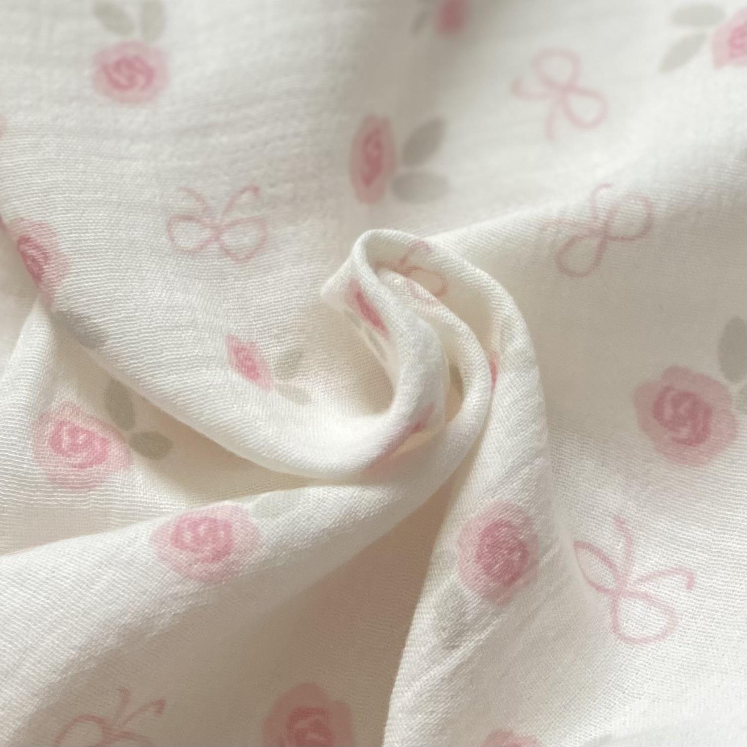 Zezig Bows and Roses - Soft Müslin Kumaş