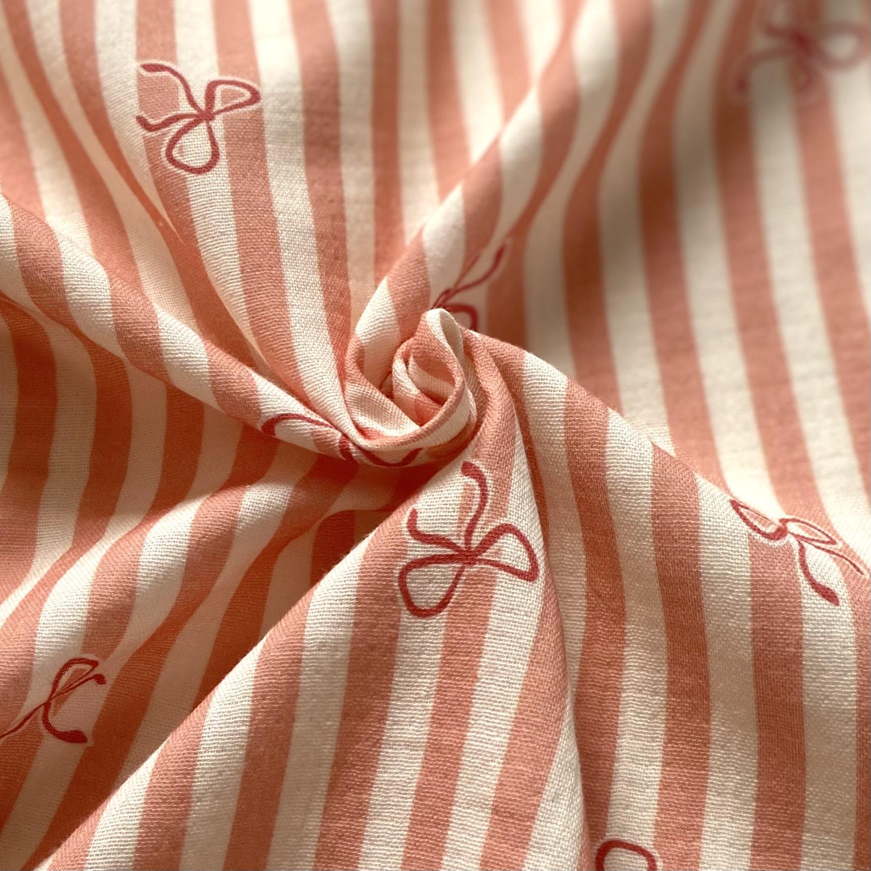 Zezig Bows and Stripes Müslin Kumaş