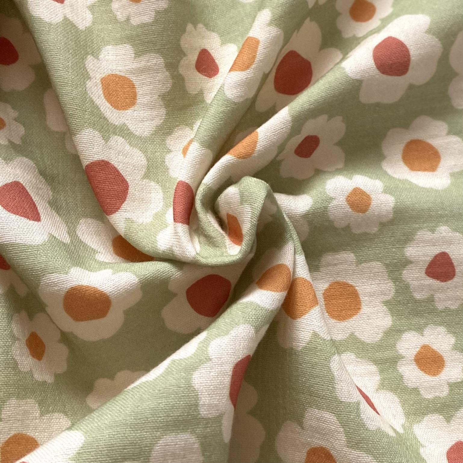 Zezig Daisy - Green Müslin Kumaş