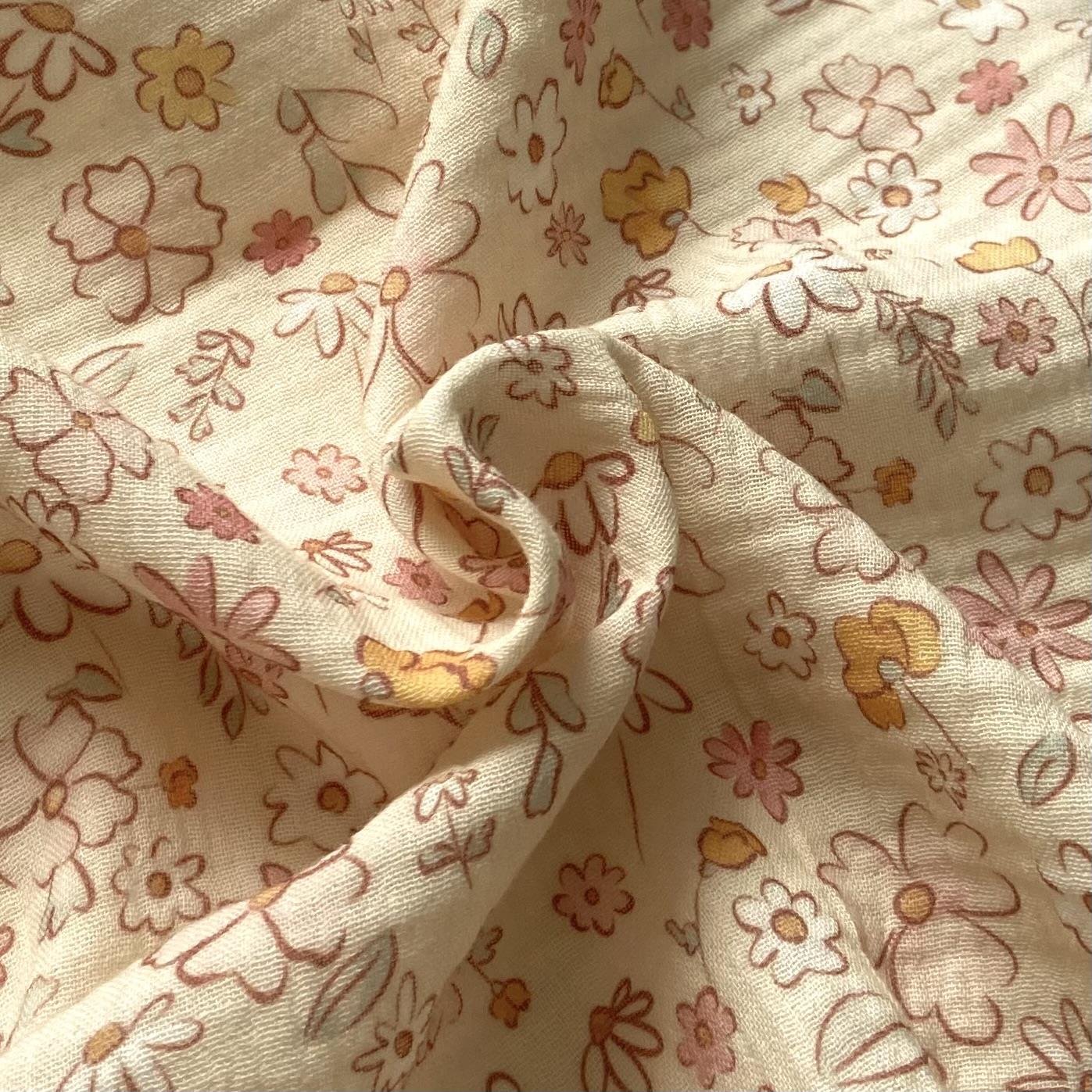 Zezig Elegant Flowers - Creamy Müslin Kumaş