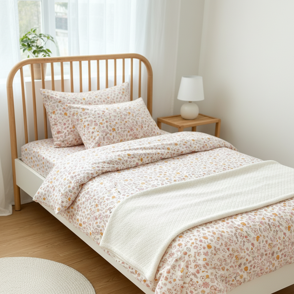 Zezig Elegant Flowers Single Duvet Cover Set