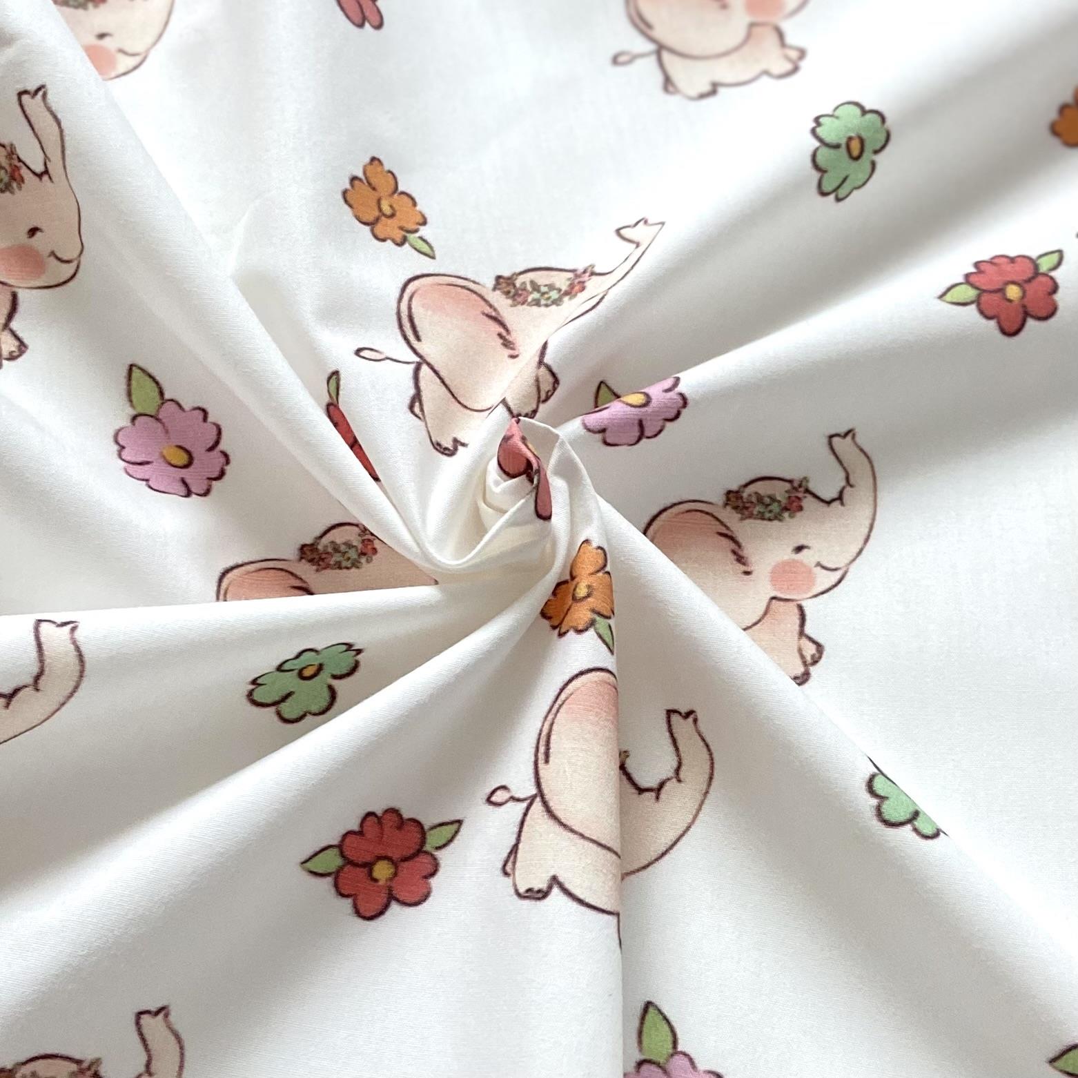 Zezig Elephant Poplin Fabric