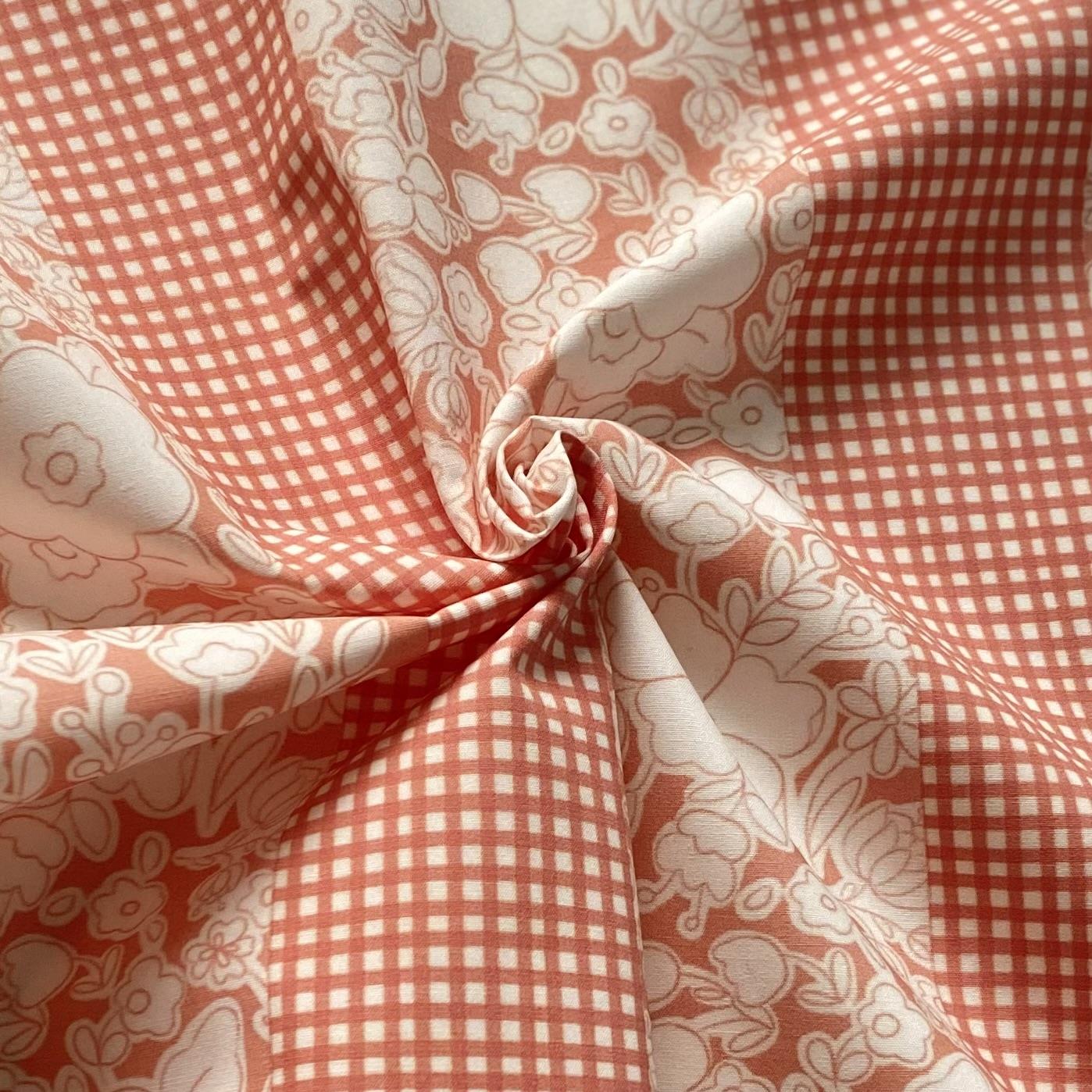 Zezig Floral Border Poplin Fabric
