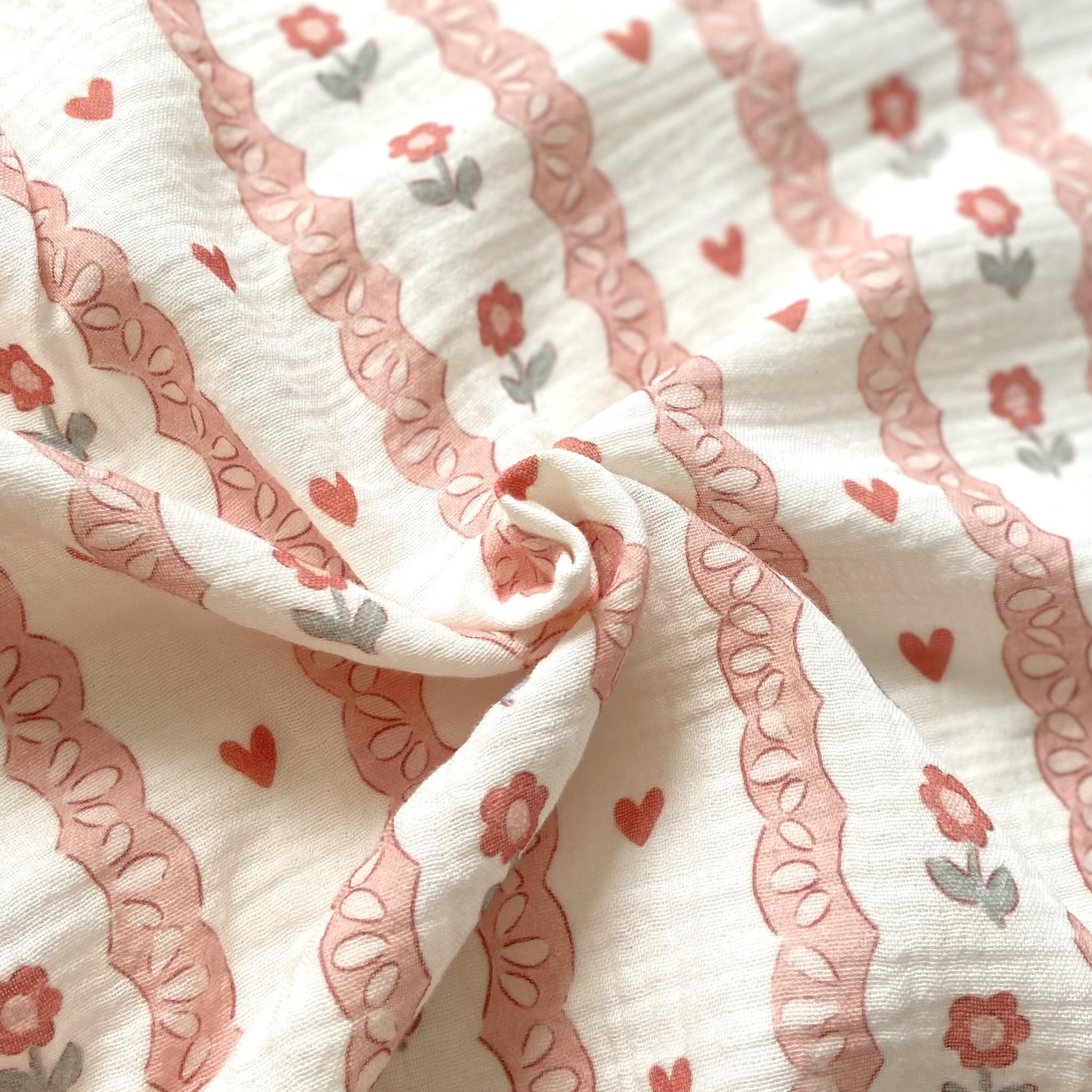 Heart Line Muslin Fabric