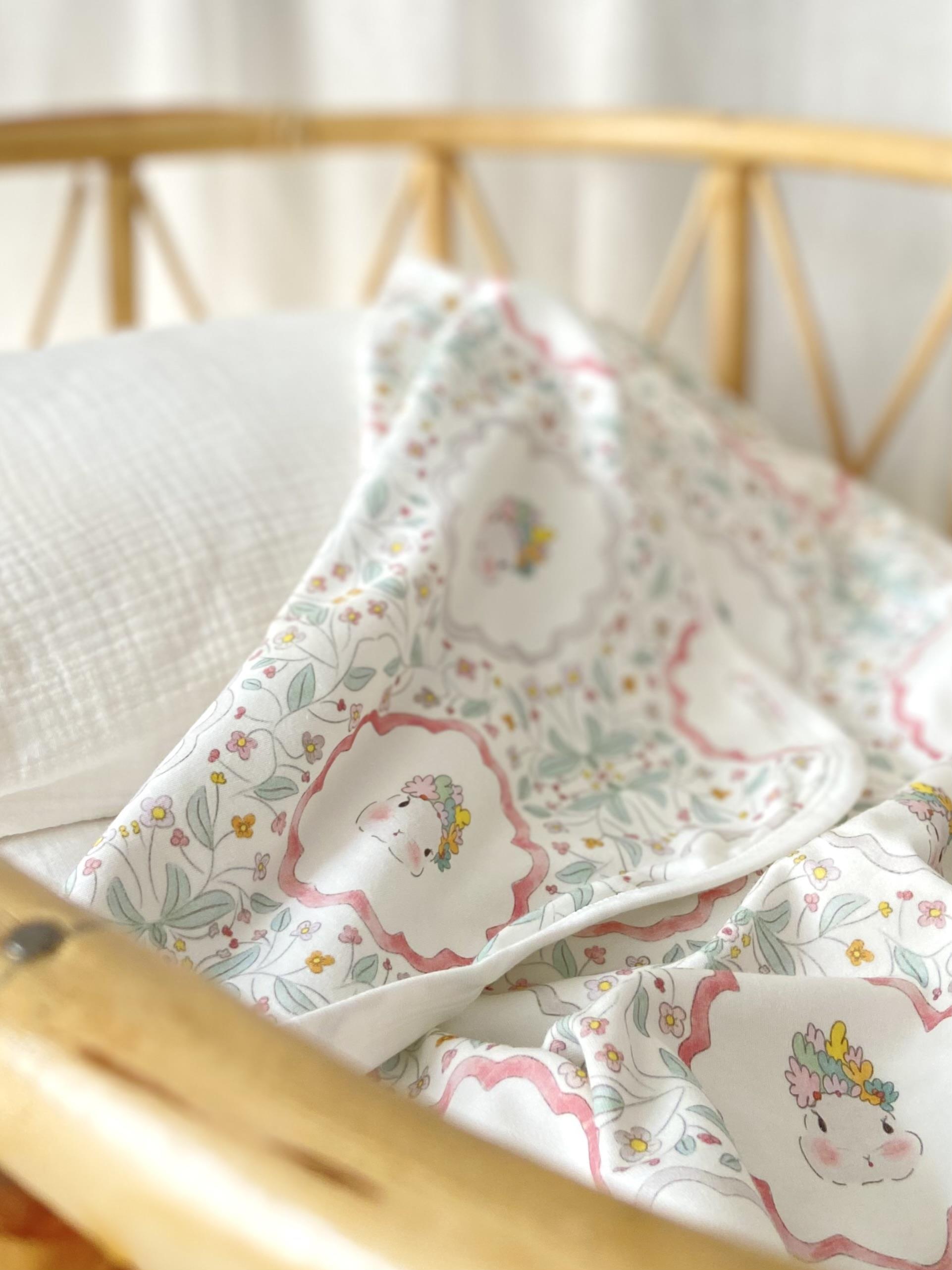 Zezig Lady Rabbit Combed Cotton Blanket